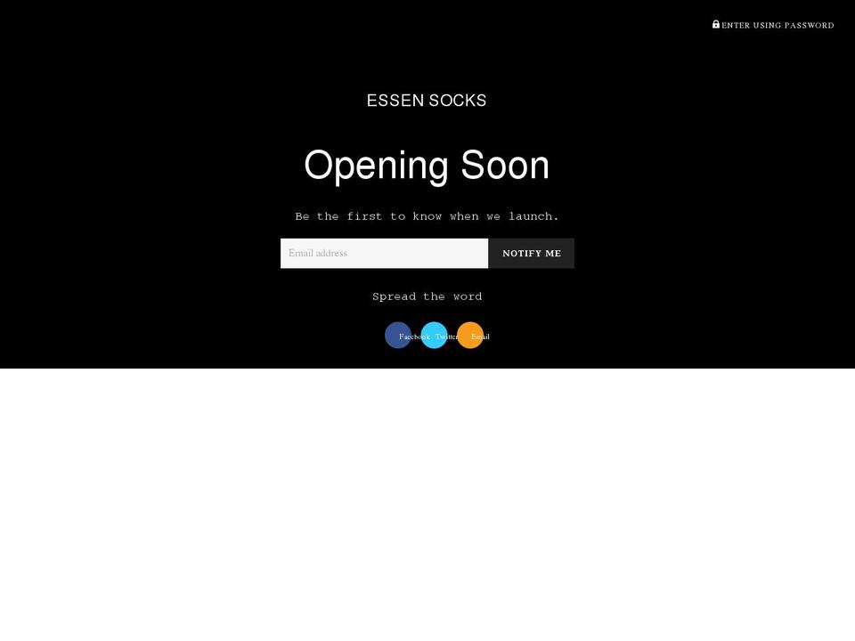 essensocks.com shopify website screenshot