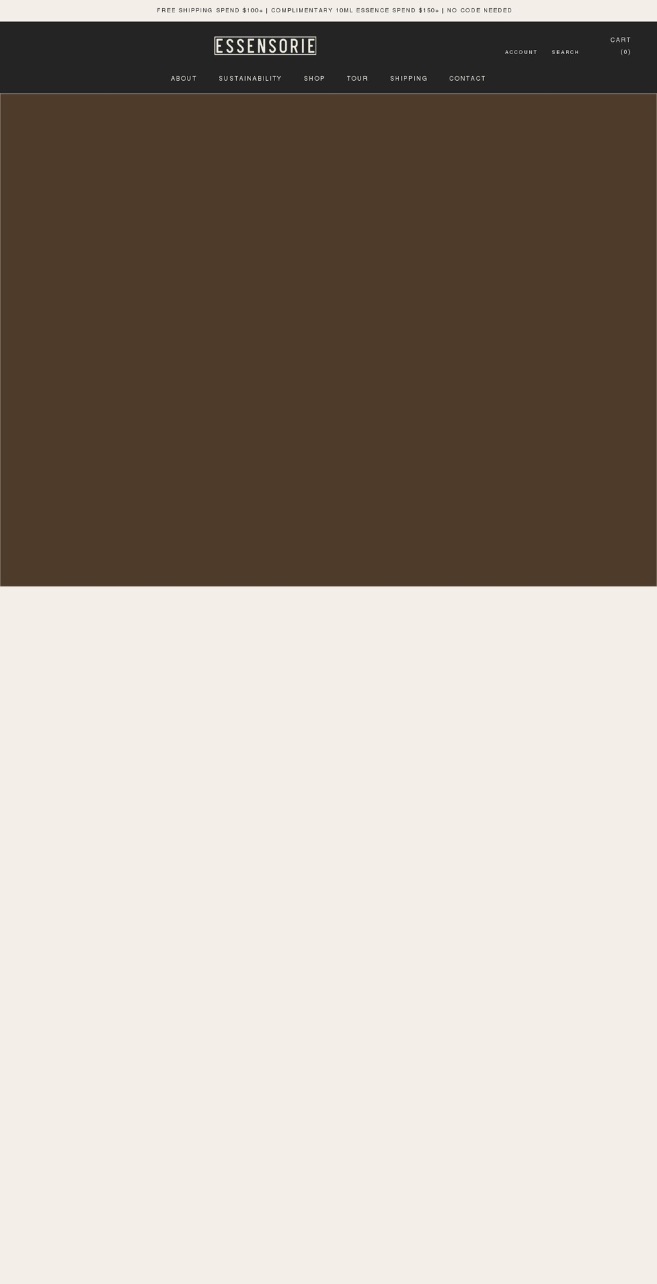 essensorie.com shopify website screenshot