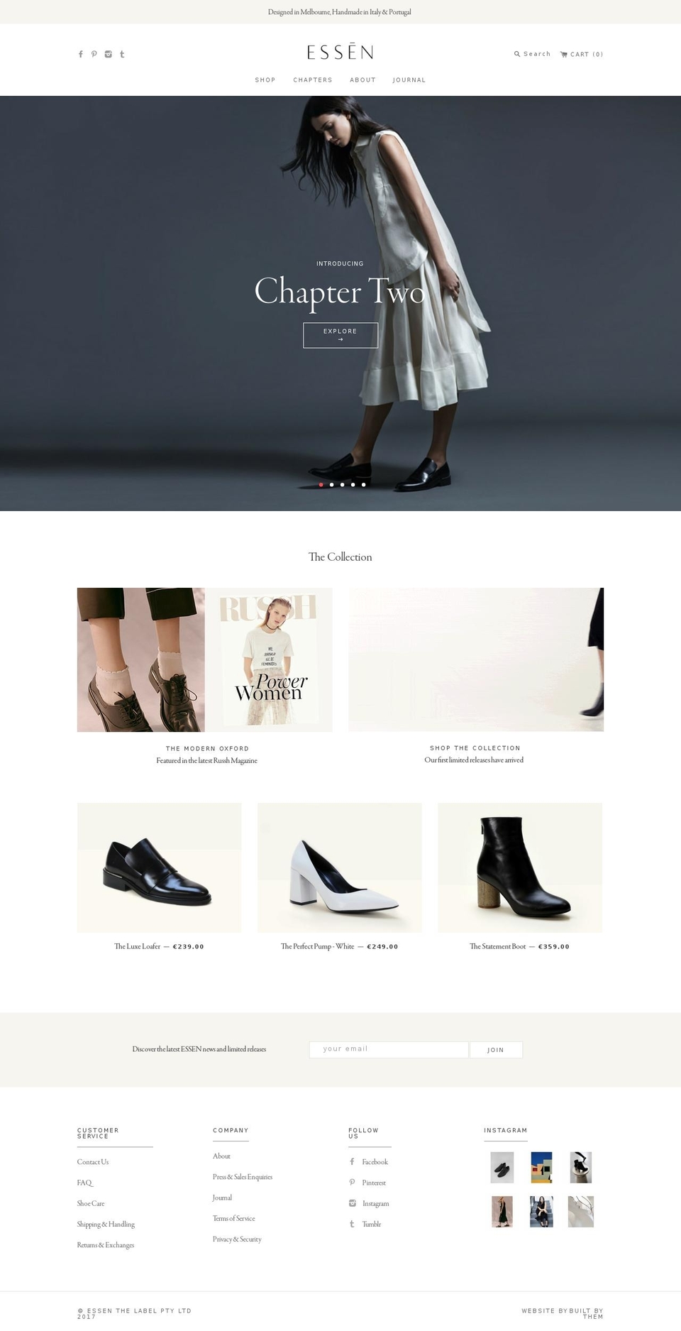 essenthelabel.com shopify website screenshot