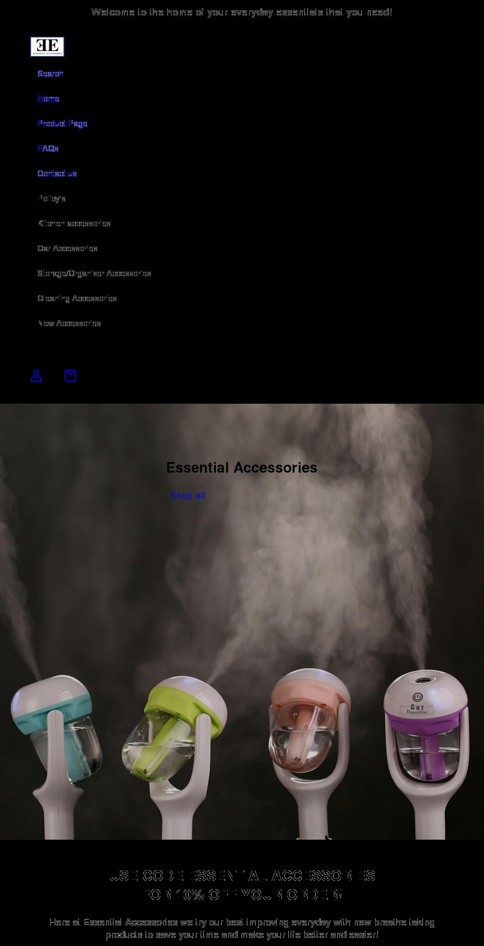 essentialaccessories.shop shopify website screenshot