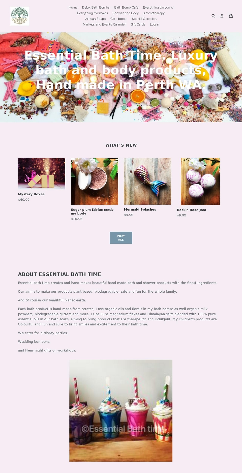 essentialbathtime.com — Shopify storefront screenshot