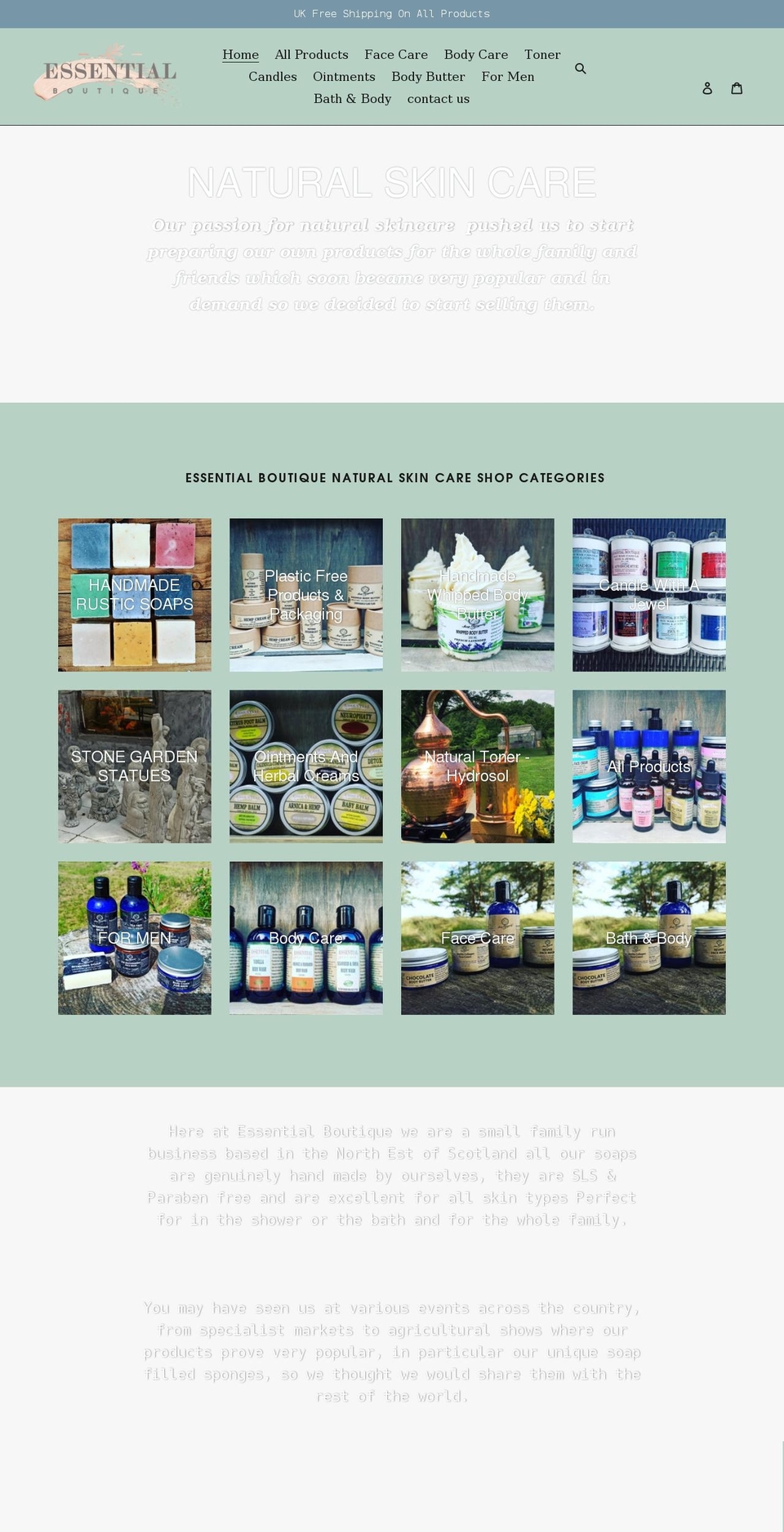 essentialboutique.co.uk shopify website screenshot