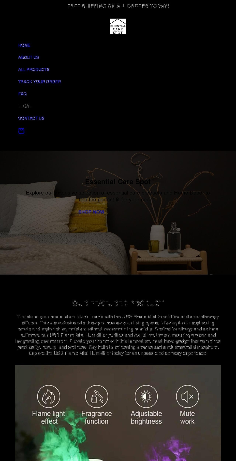 essentialcarespot.com shopify website screenshot