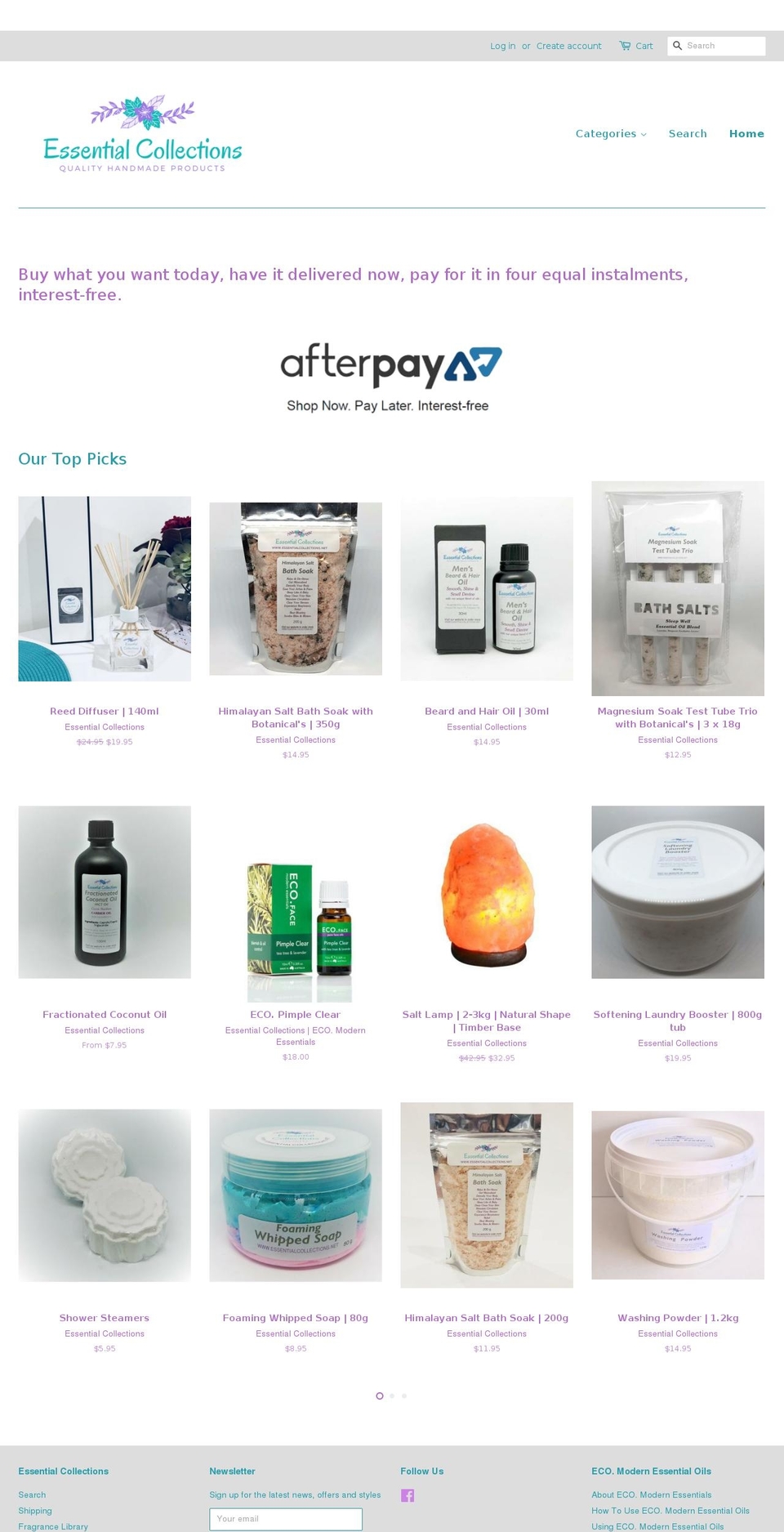 essentialcollections.net shopify website screenshot