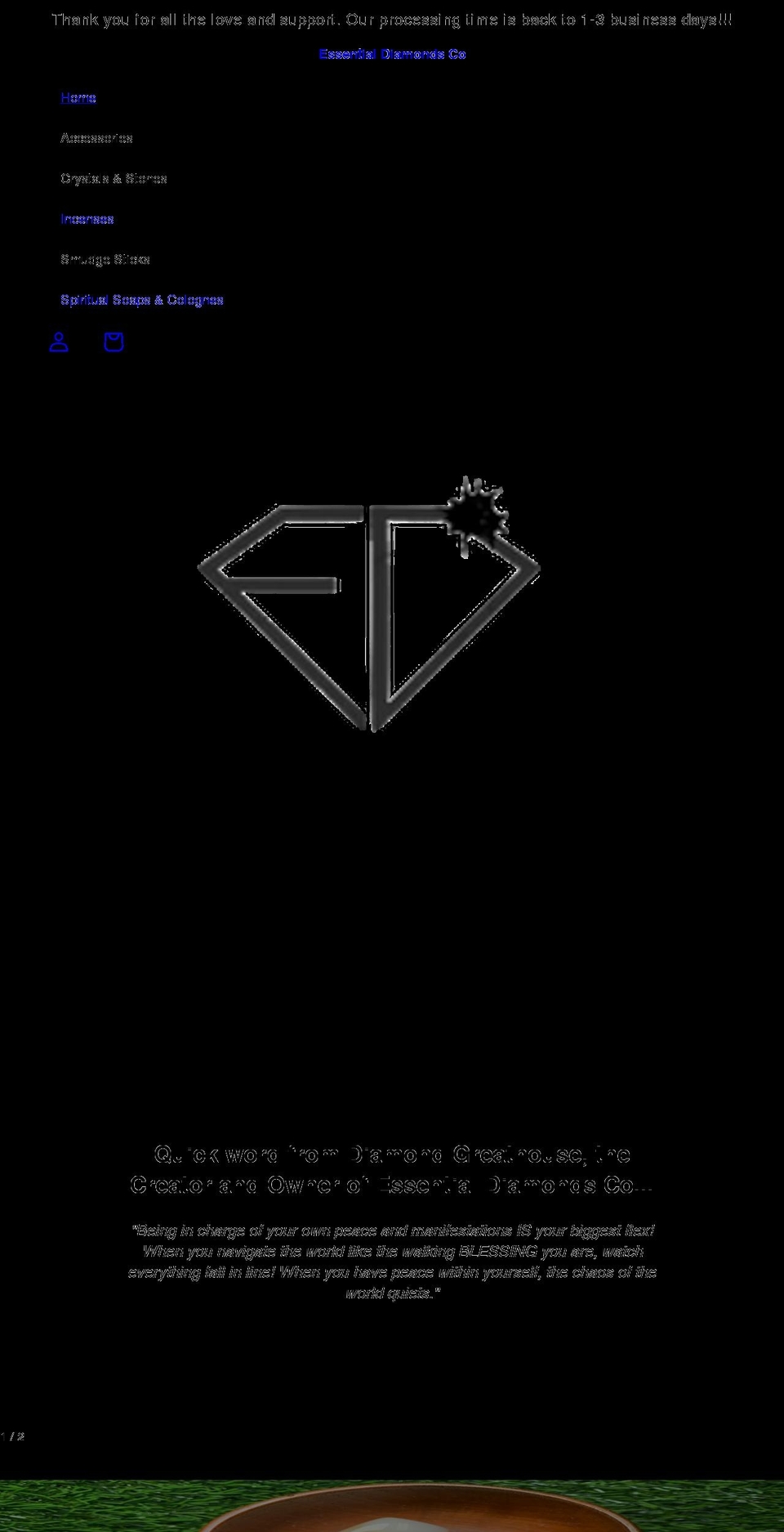 essentialdiamondsco.com shopify website screenshot