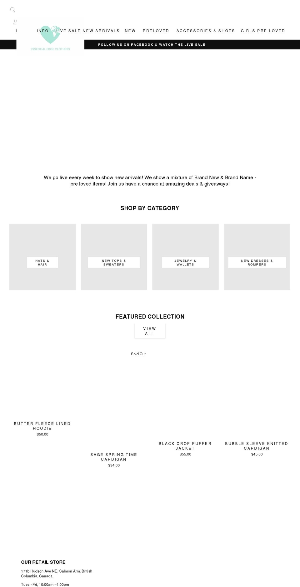 essentialedgeclothing.com — Shopify storefront screenshot