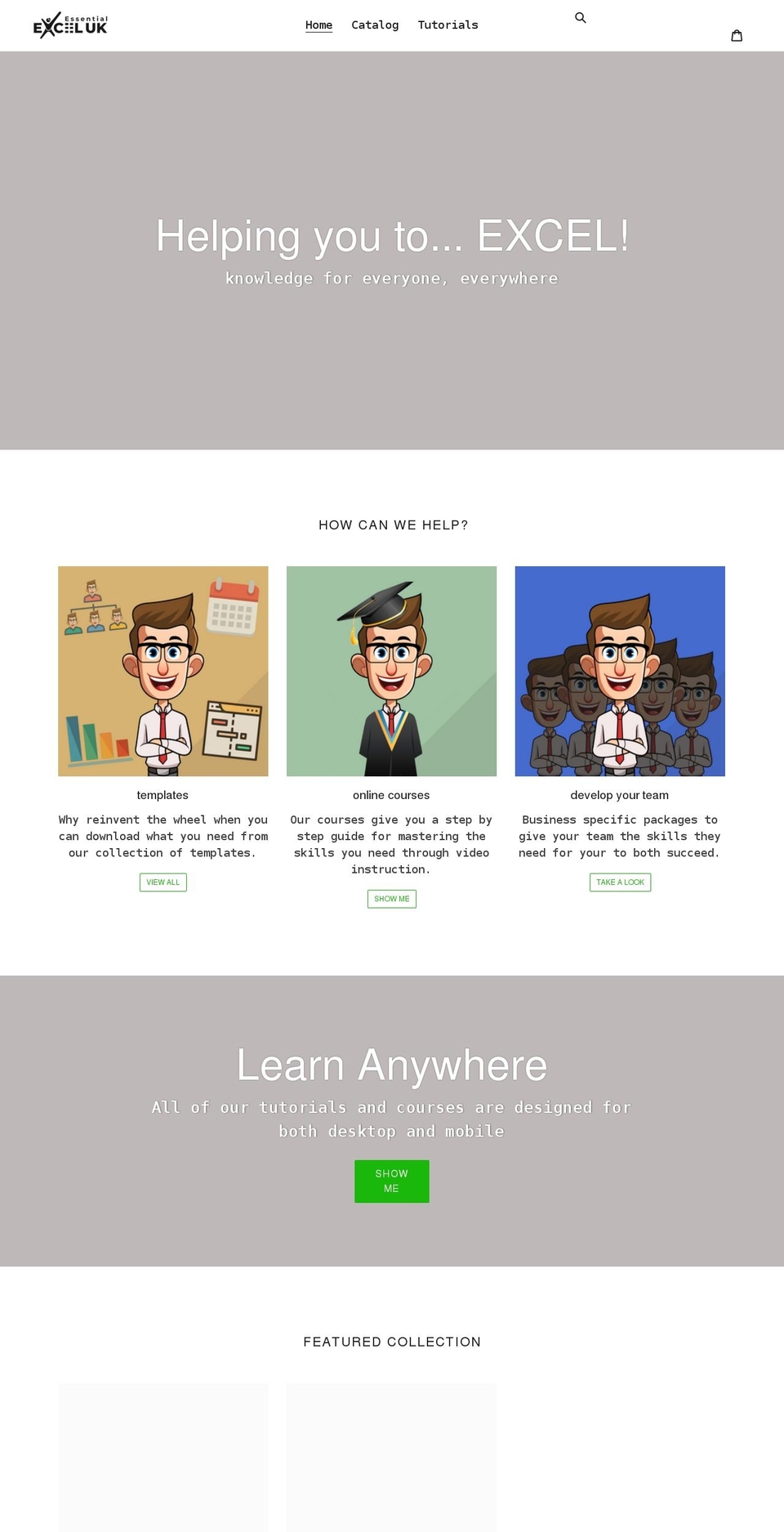 essentialexceluk.com shopify website screenshot