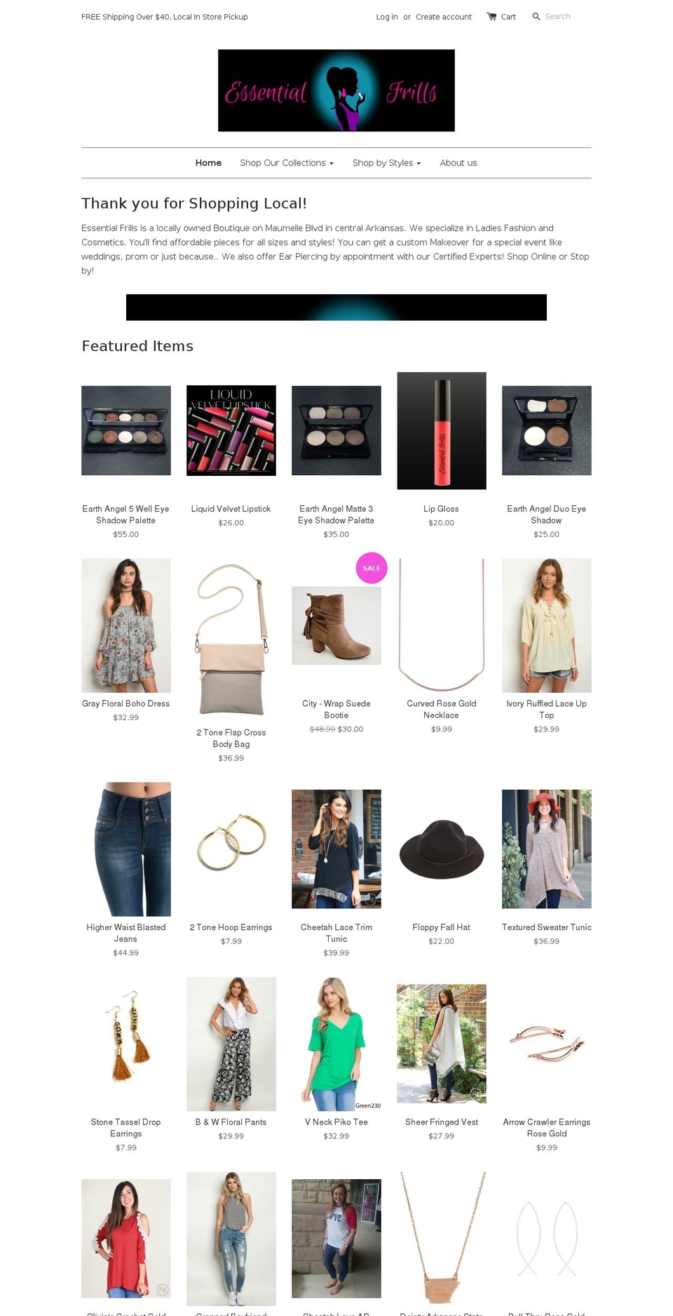 essentialfrills.com shopify website screenshot