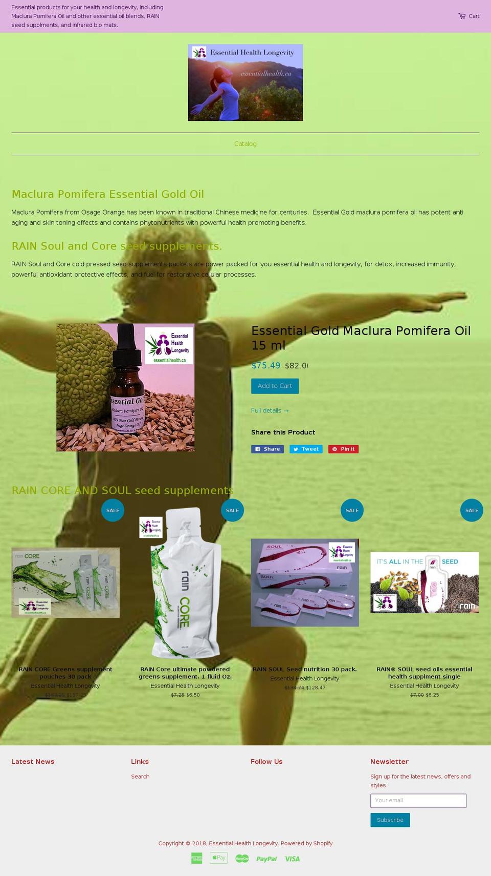 essentialhealth.ca shopify website screenshot