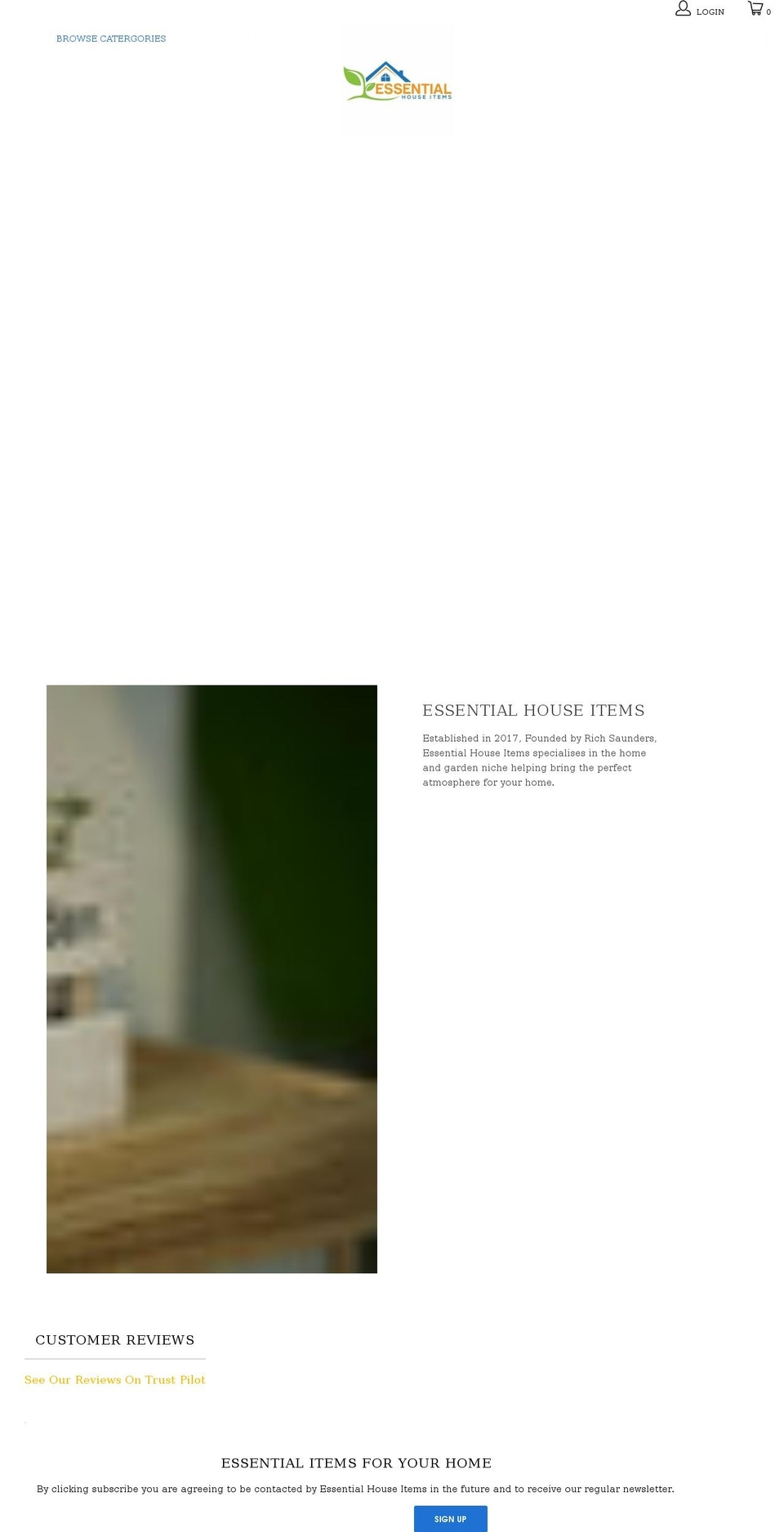 essentialhouseitems.com — Shopify storefront screenshot