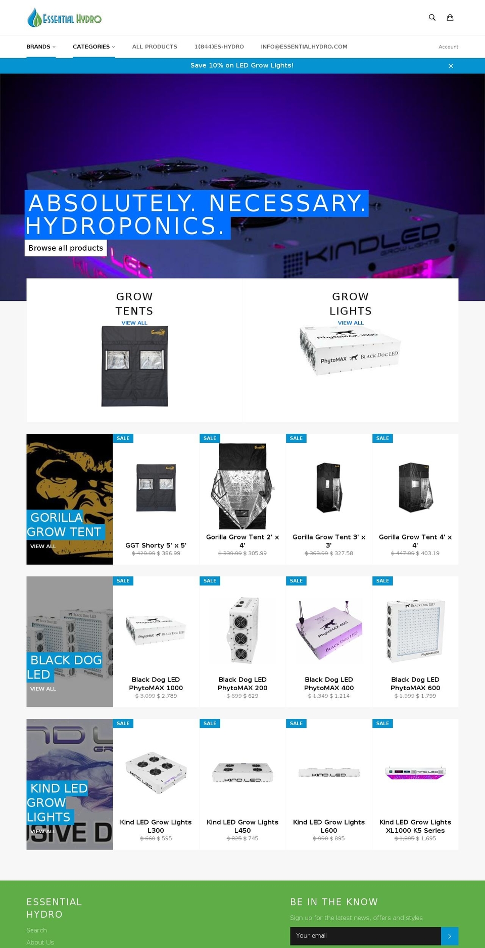 essentialhydro.com — Shopify storefront screenshot