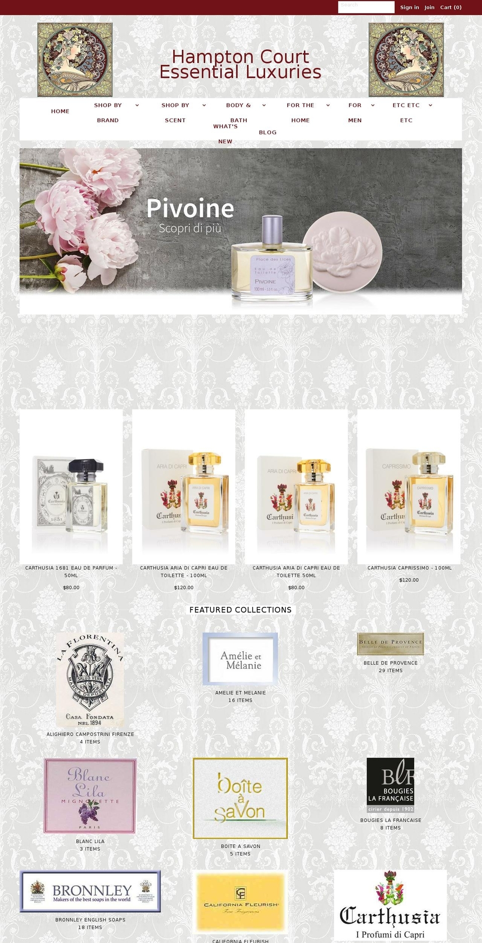 essentialluxuries.com shopify website screenshot