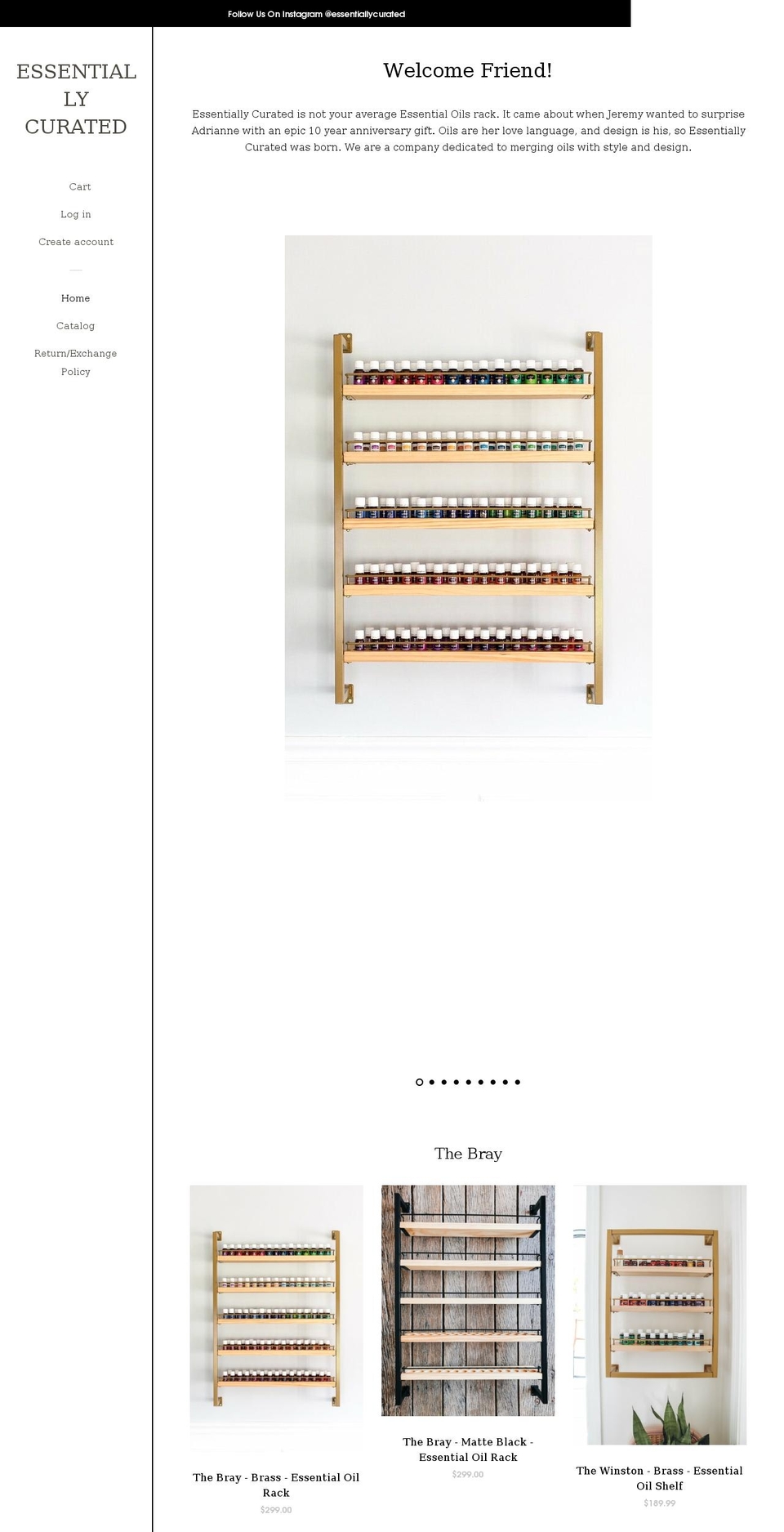 essentiallycurated.com shopify website screenshot