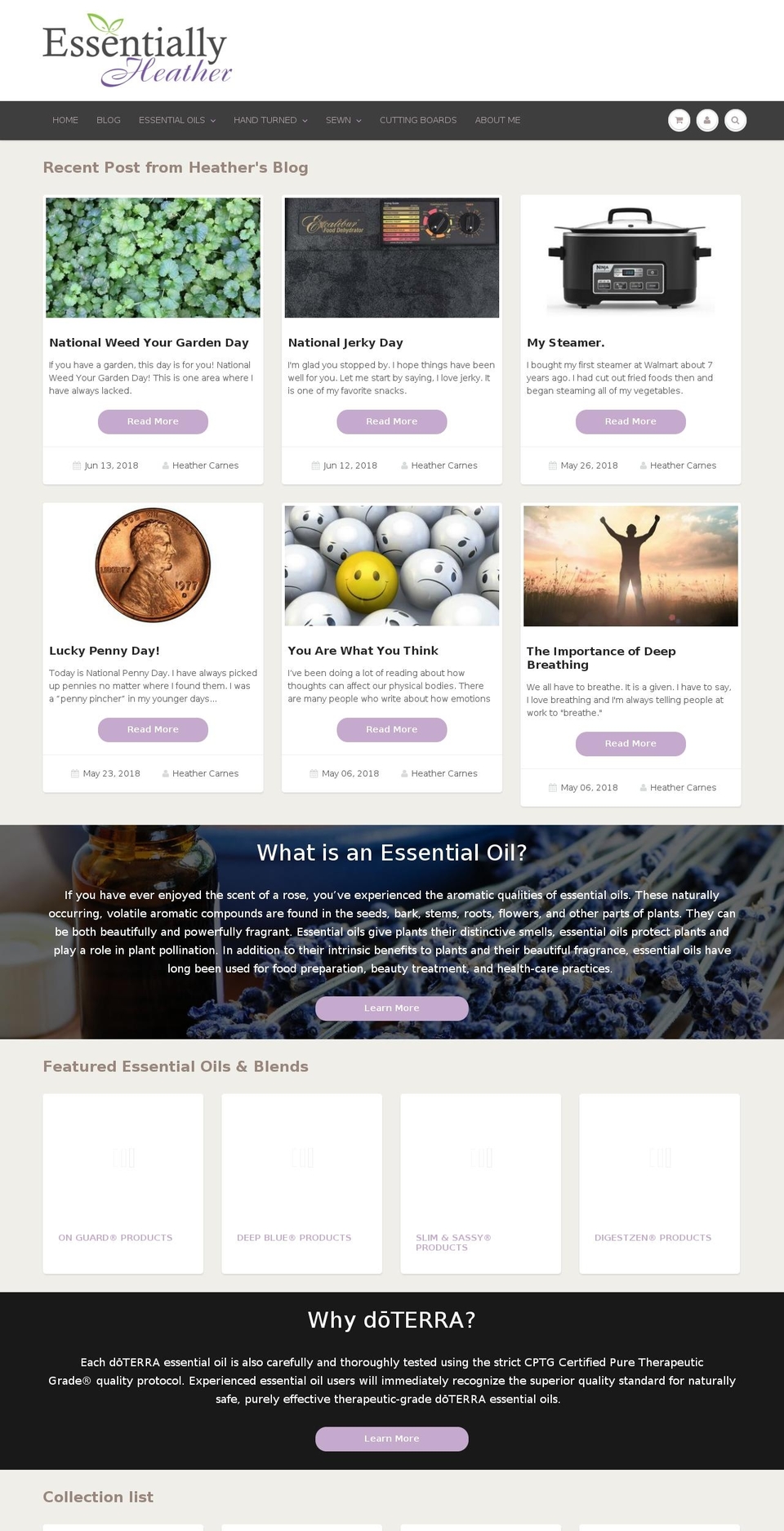 essentiallyheather.com — Shopify storefront screenshot