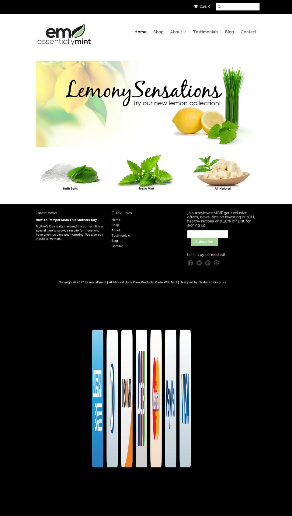 essentiallymint.com shopify website screenshot