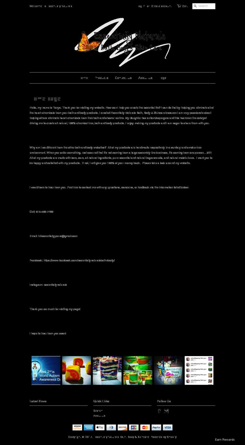 essentiallynaturals.com shopify website screenshot