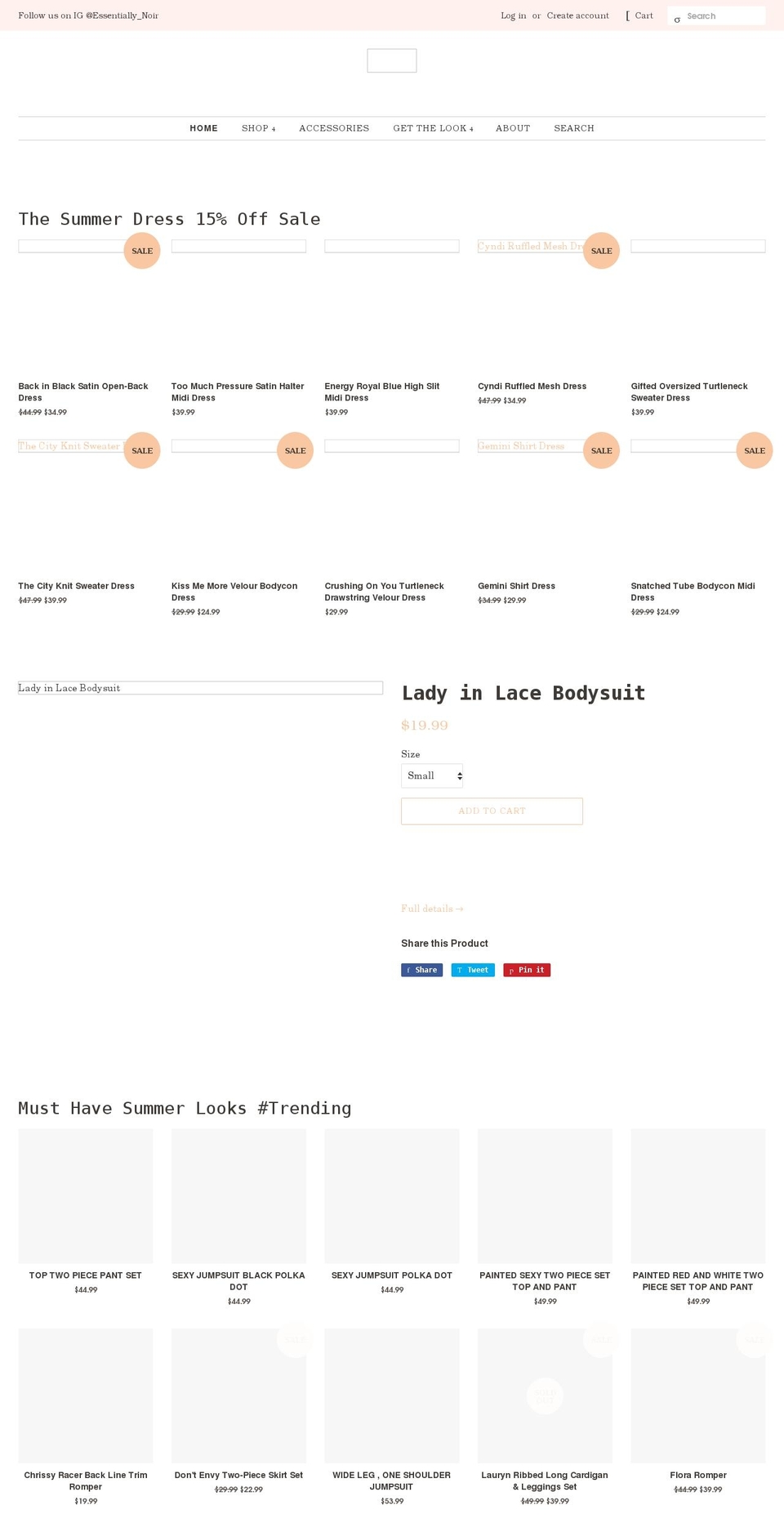 Q Shopify theme site example essentiallynoir.com