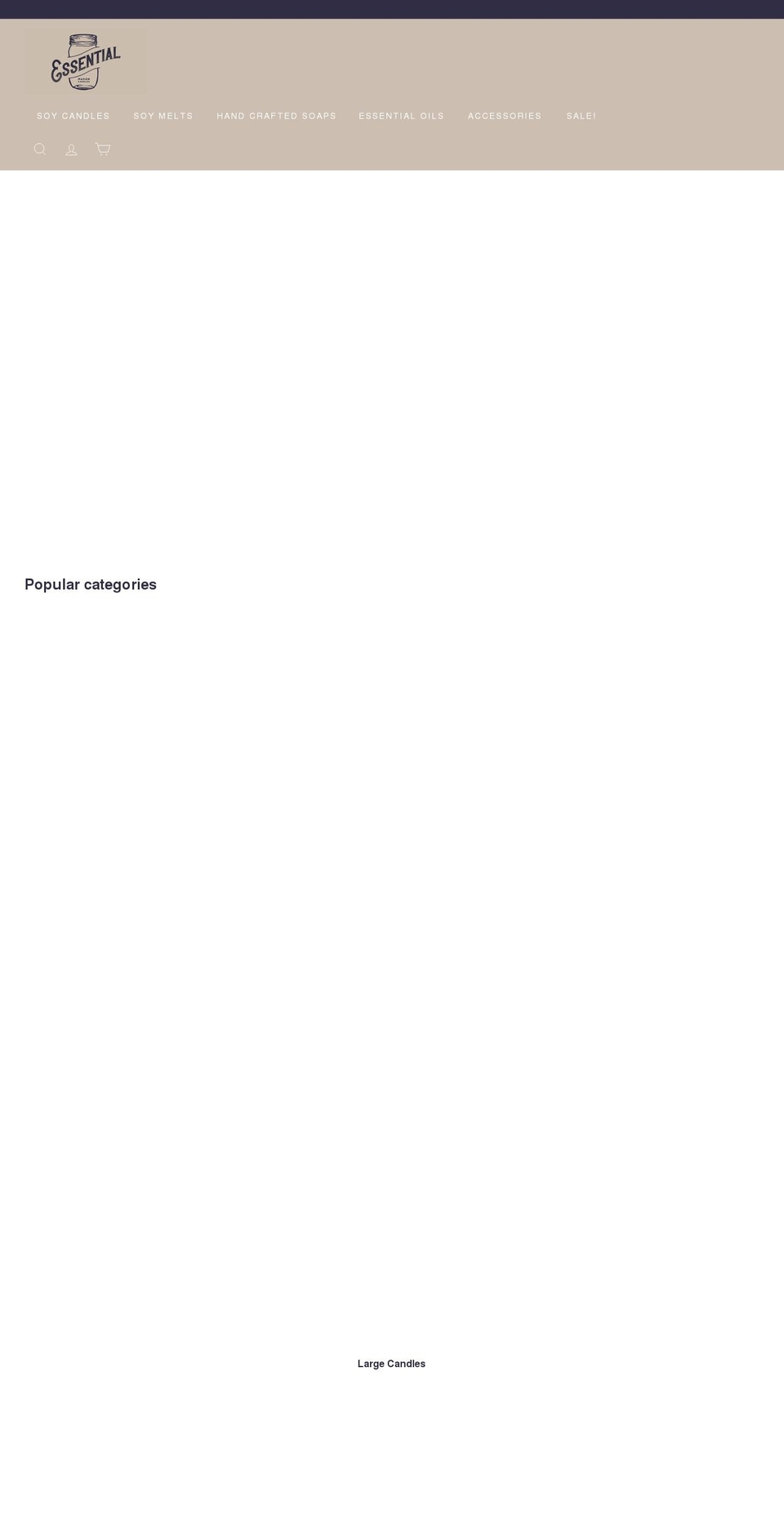 essentialmasoncandles.com shopify website screenshot