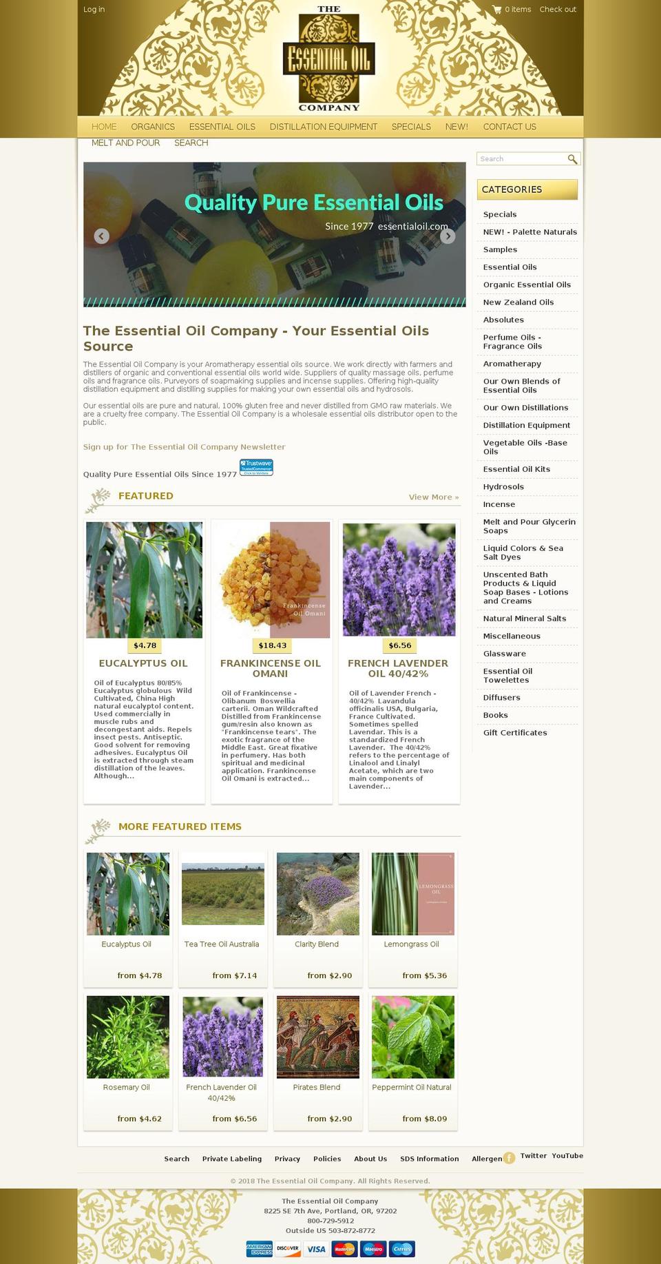 essentialoilco.co shopify website screenshot