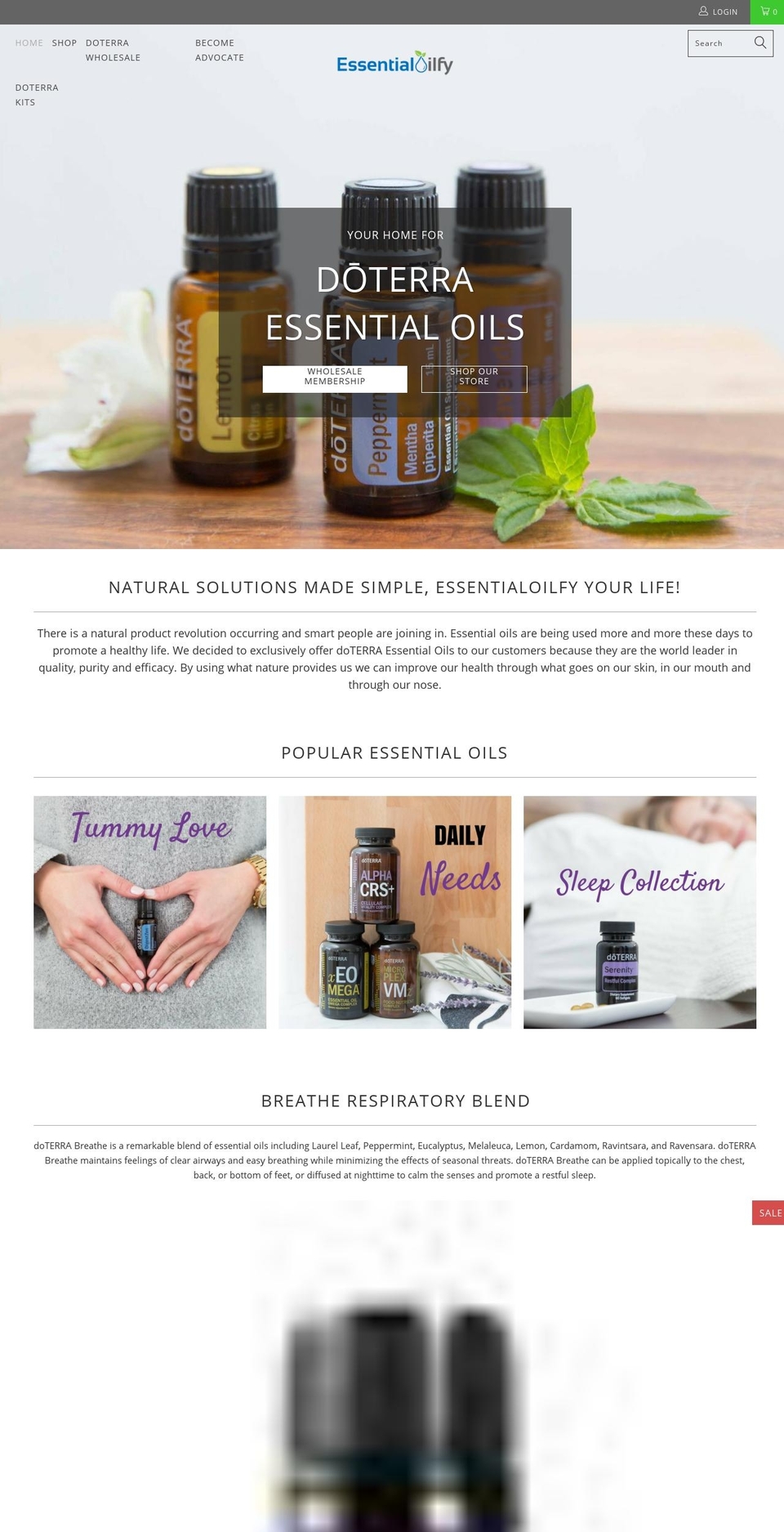 essentialoilfy.com — Shopify storefront screenshot