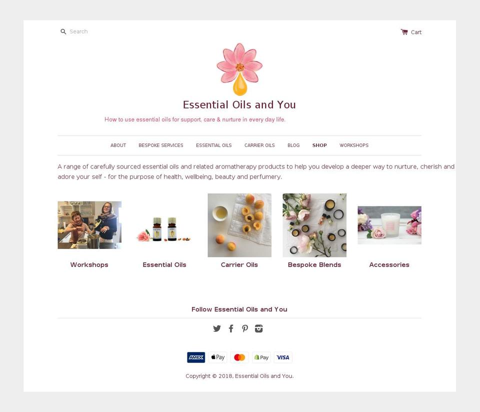 essentialoilsandyou.com — Shopify storefront screenshot
