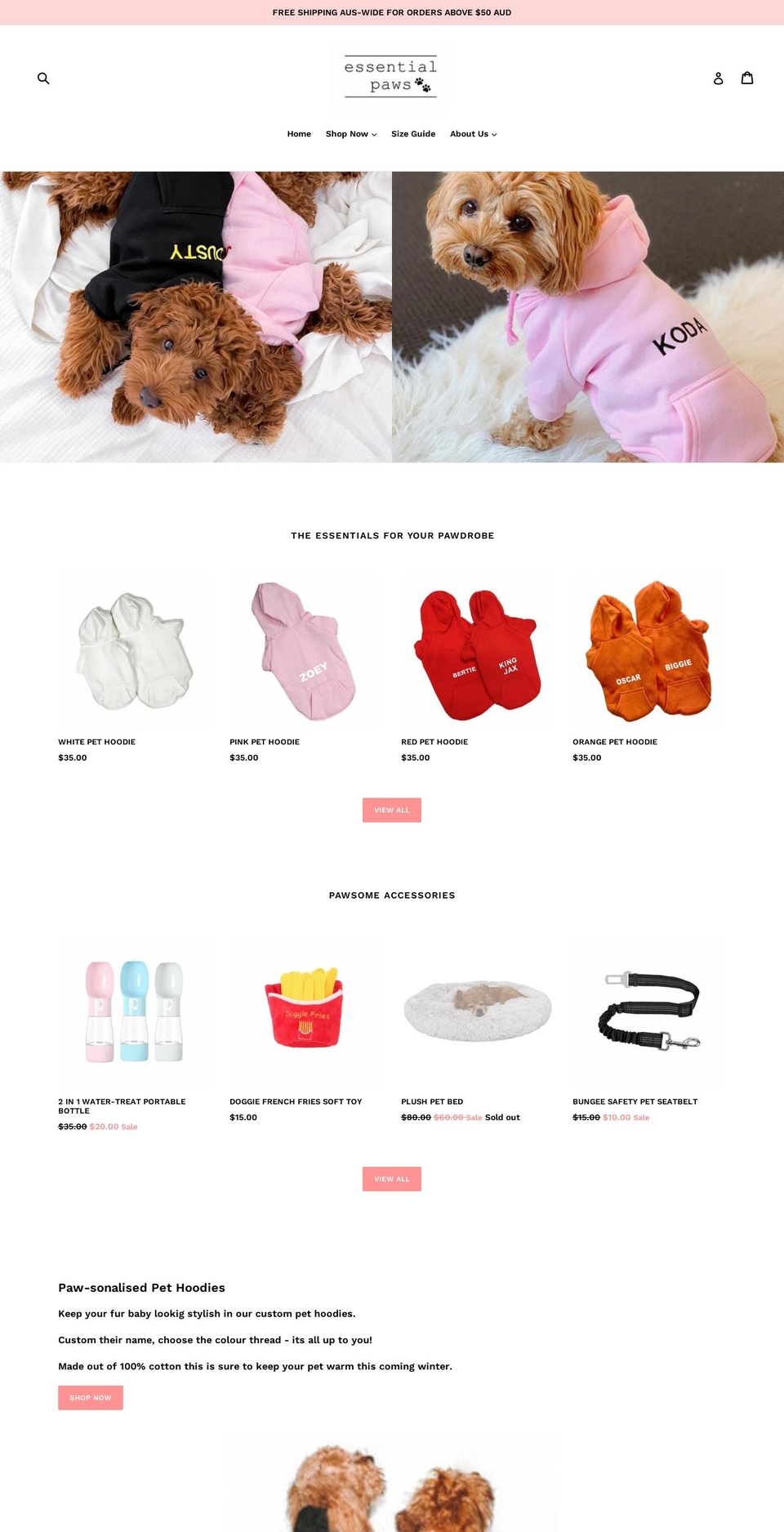 essentialpaws.com.au shopify website screenshot