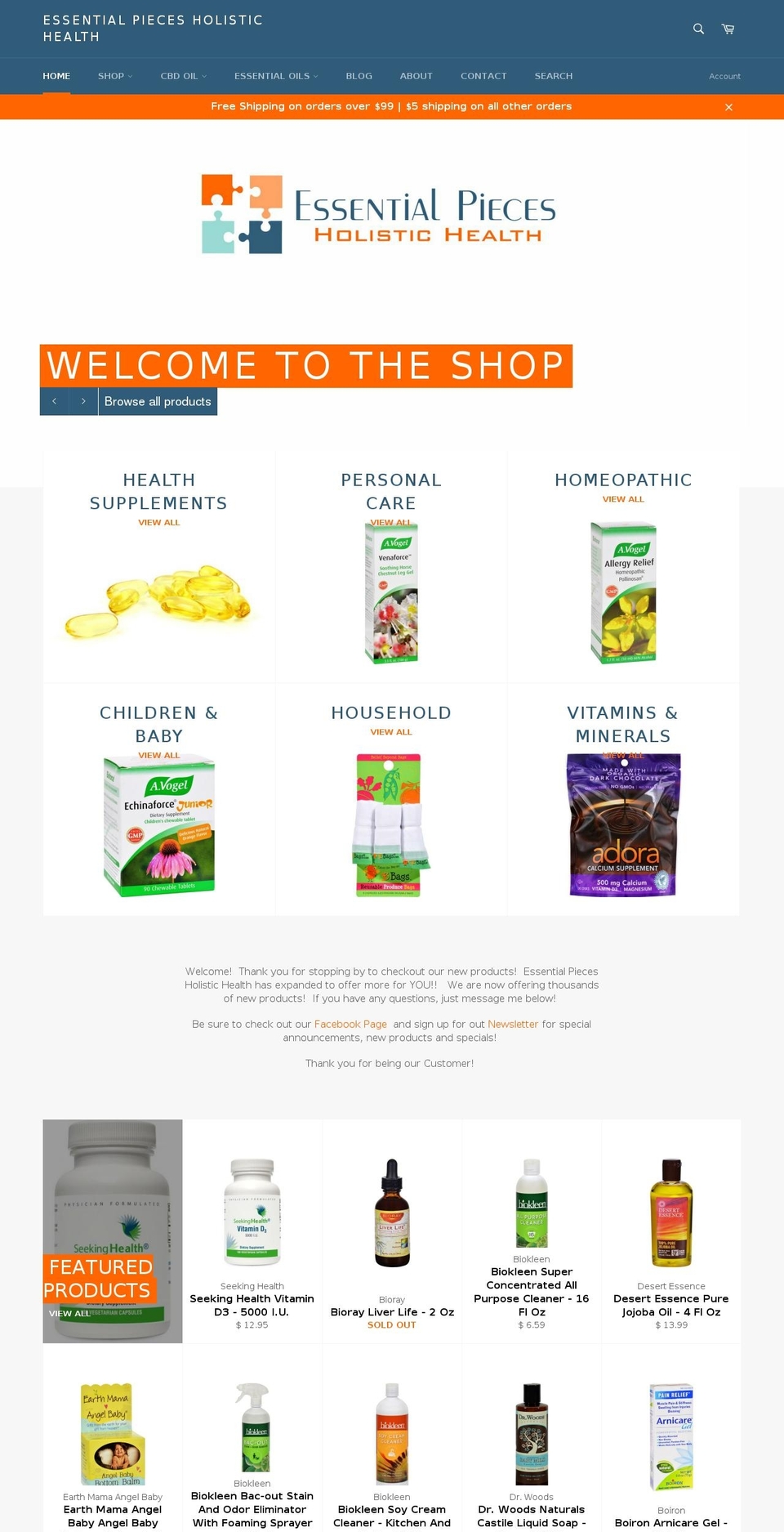 essentialpiecesholistichealth.com shopify website screenshot