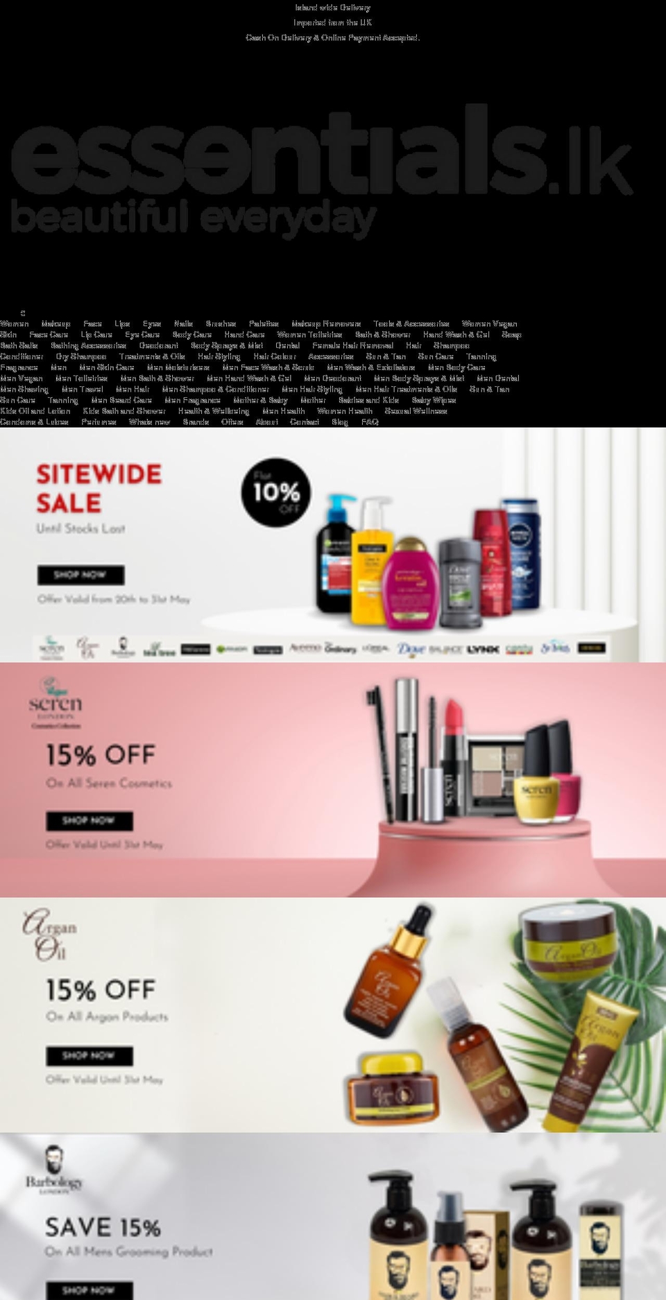 essentials.lk shopify website screenshot