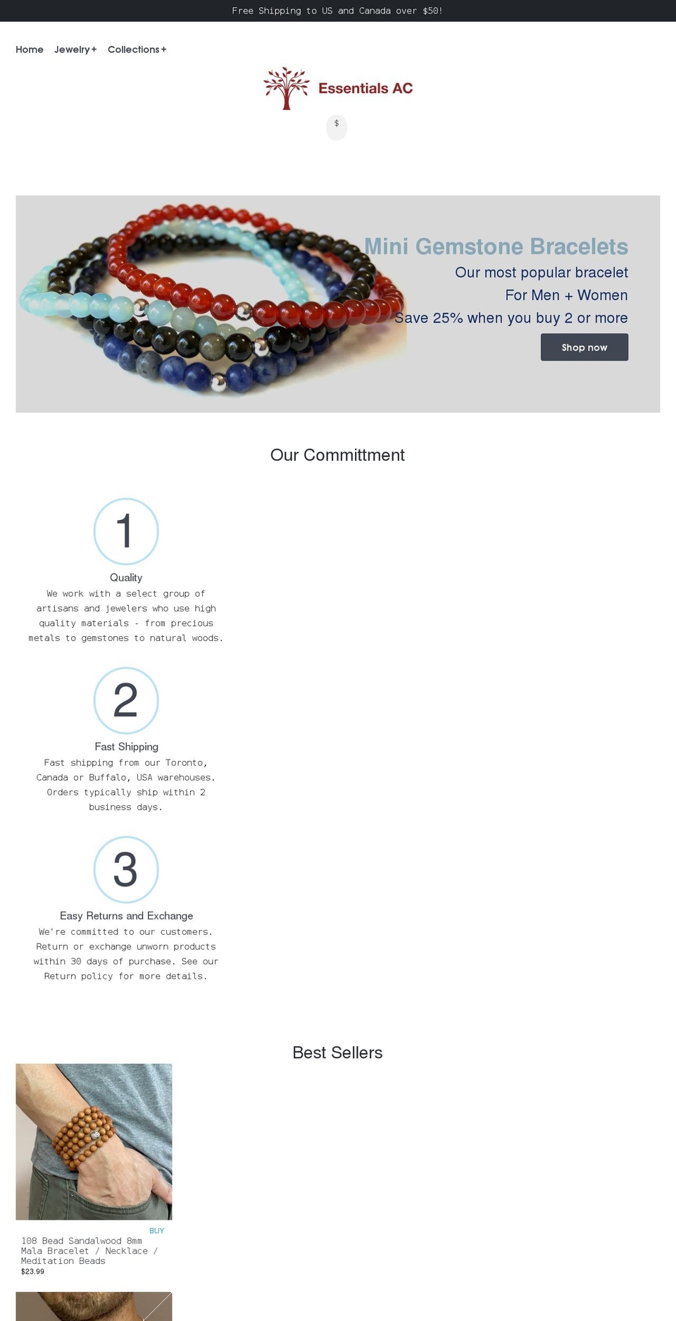 essentialsac.com shopify website screenshot