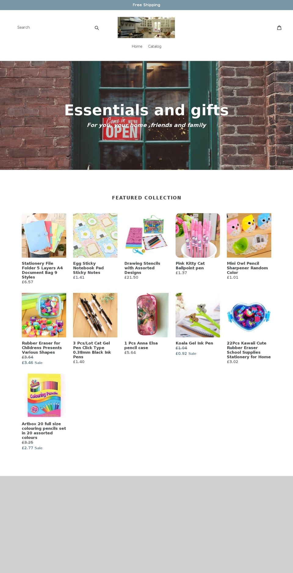 essentialsandgifts.com — Shopify storefront screenshot
