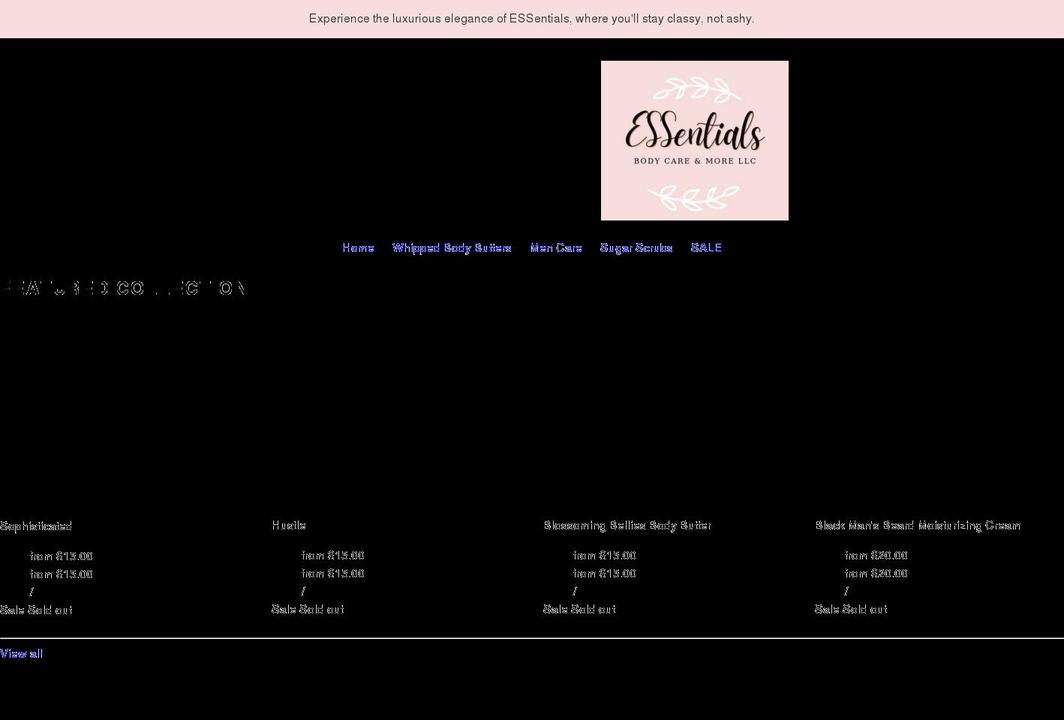 essentialsandmorellc.com shopify website screenshot