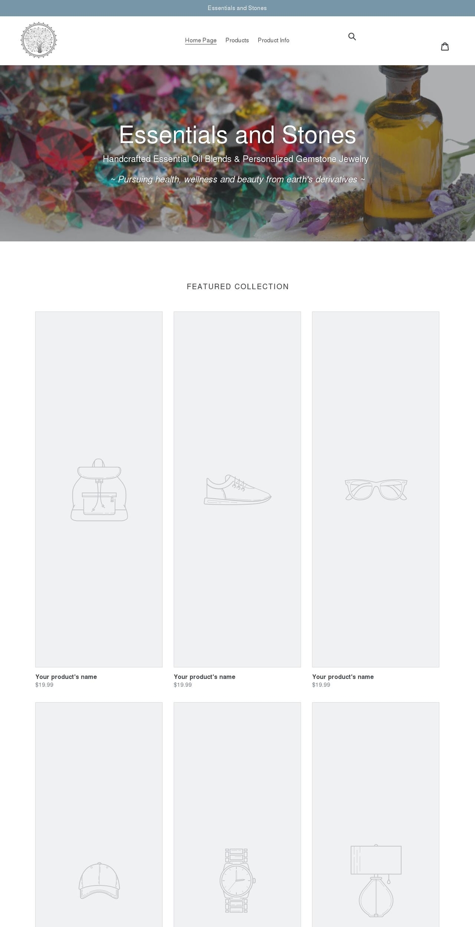 essentialsandstones.com shopify website screenshot
