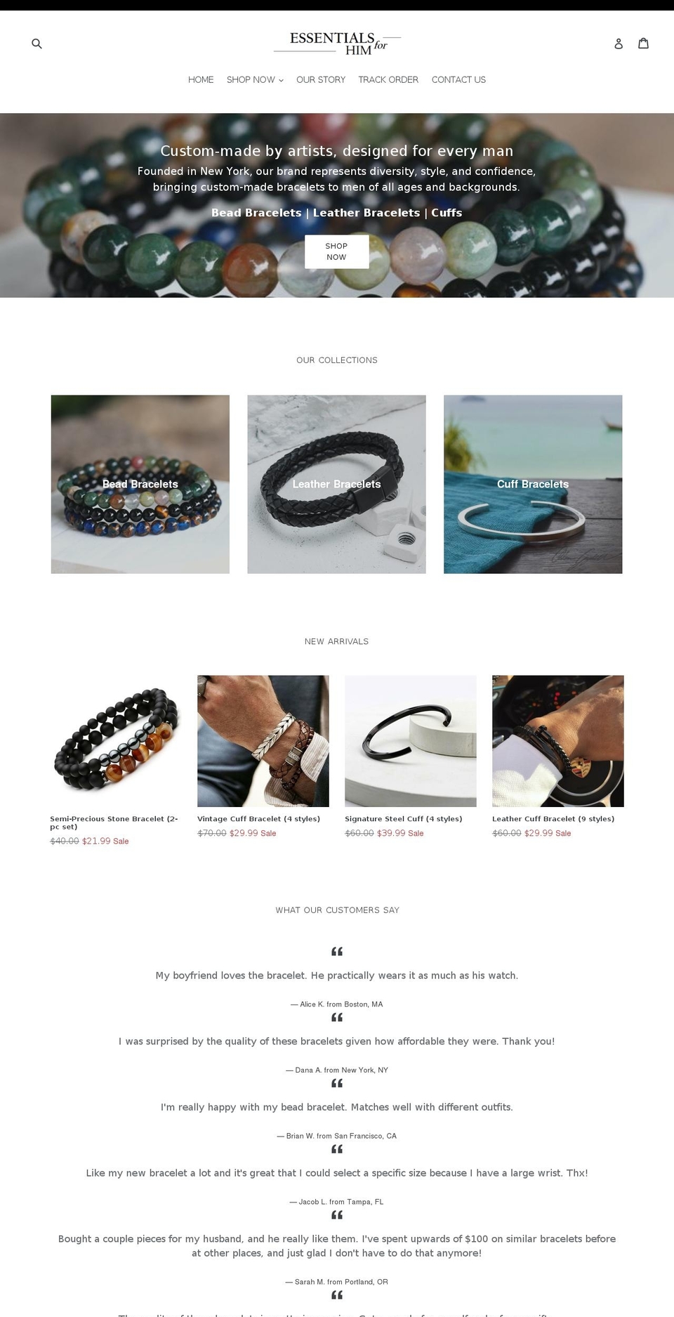 essentialsforhim.com — Shopify storefront screenshot