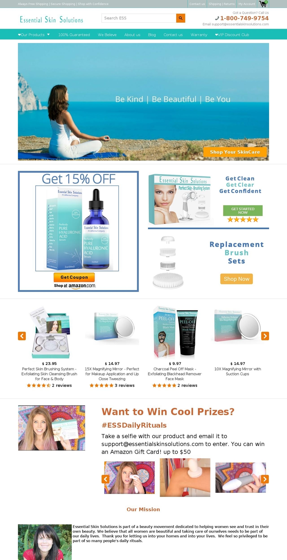 essentialskinsolutions.net shopify website screenshot