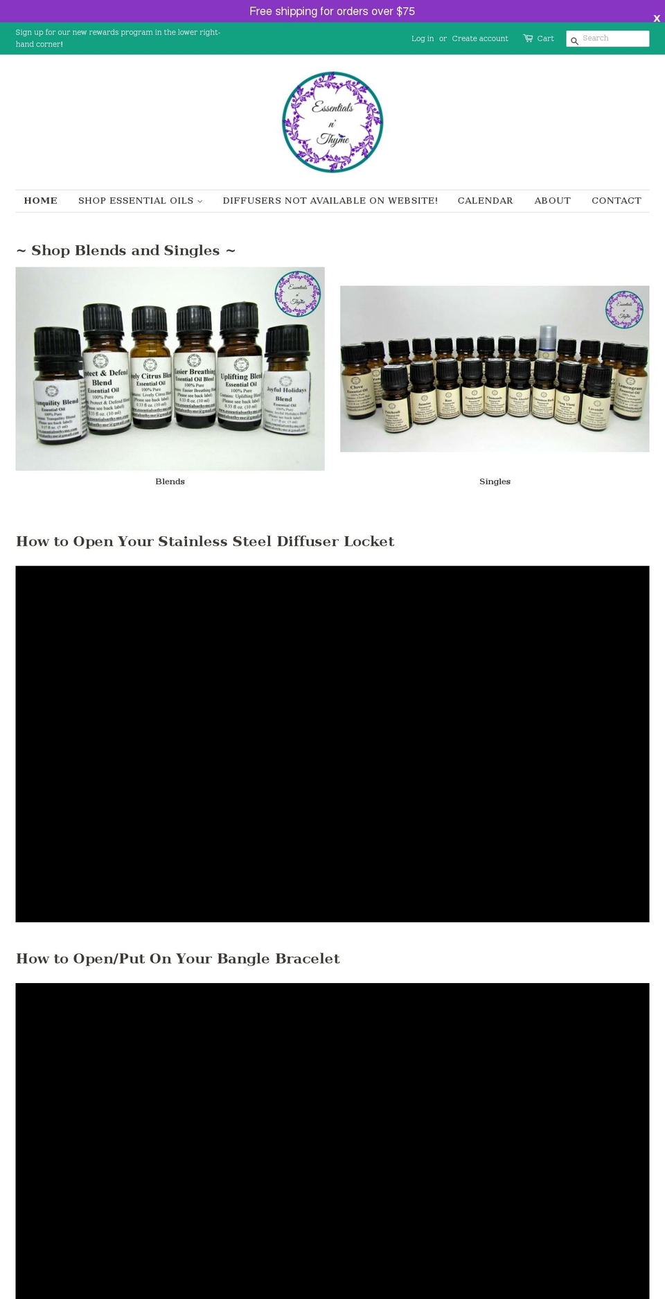 essentialsnthyme.com shopify website screenshot