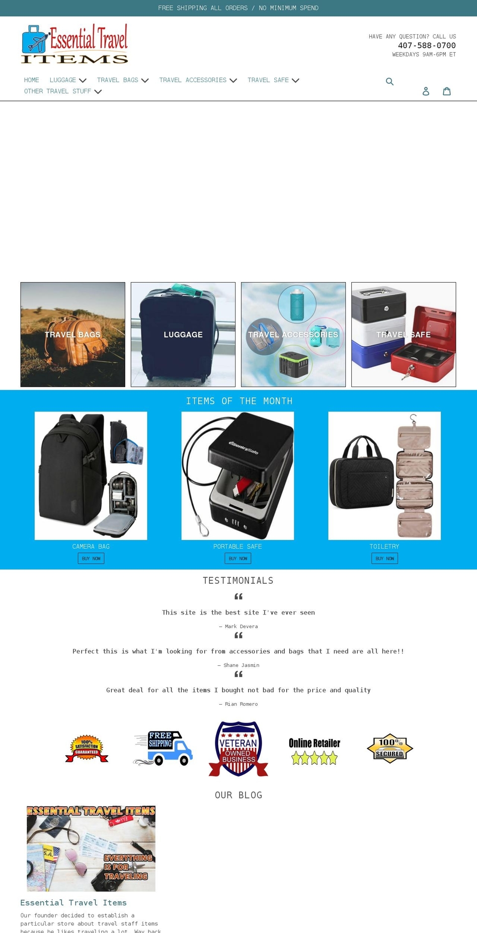 Copy of Dsl-version- Shopify theme site example essentialtravelitems.com