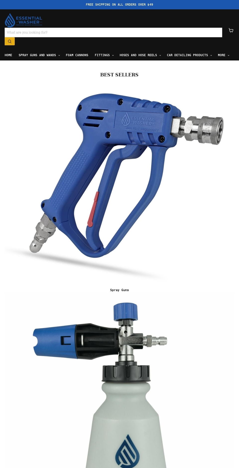 essentialwasher.com shopify website screenshot