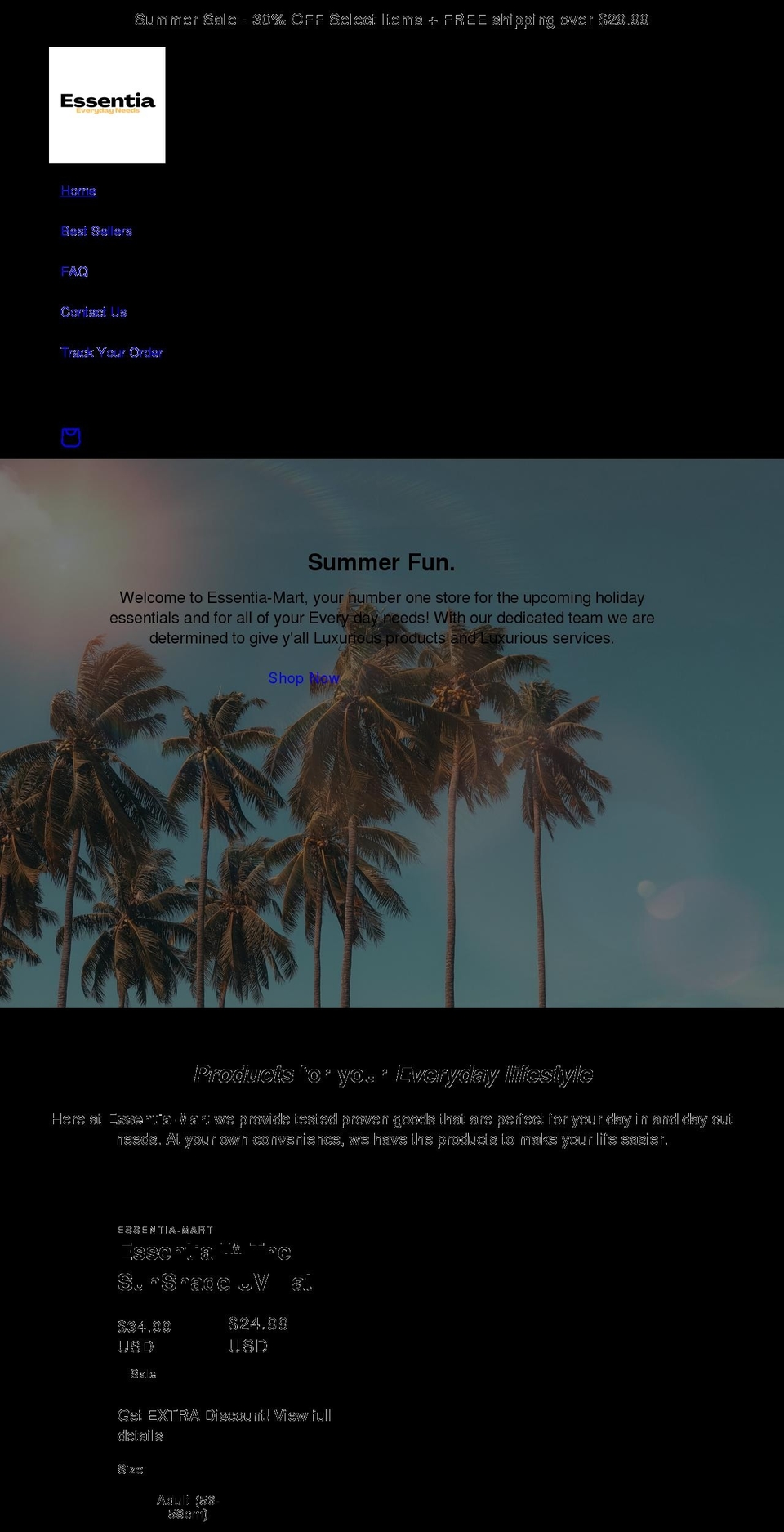 essentiamart.com shopify website screenshot