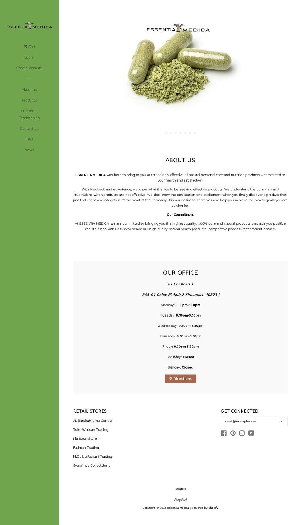 essentiamedic.com — Shopify storefront screenshot