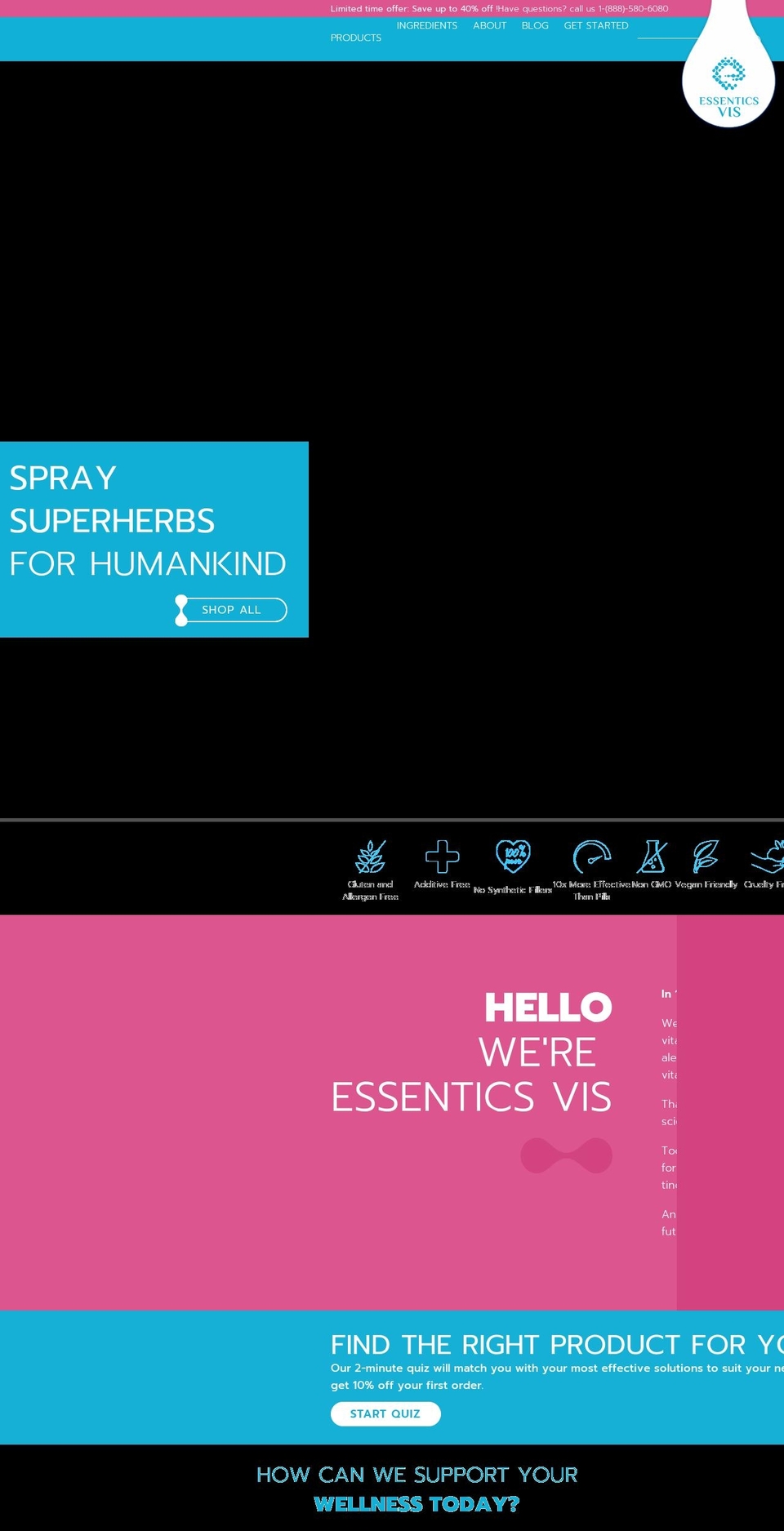essentics.com shopify website screenshot