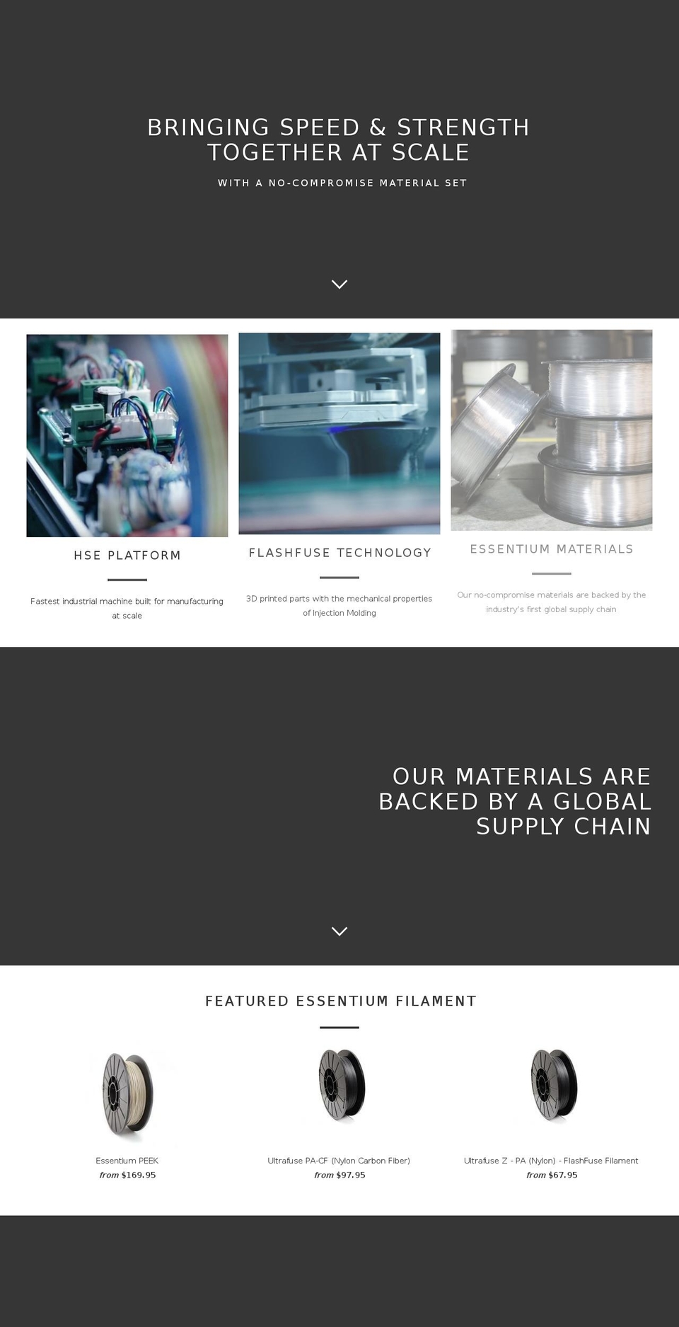 essentiummachines.com — Shopify storefront screenshot