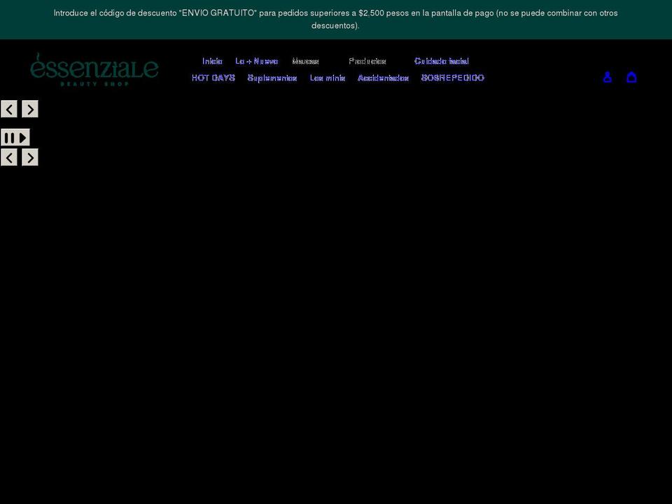 essenziale.com.mx shopify website screenshot