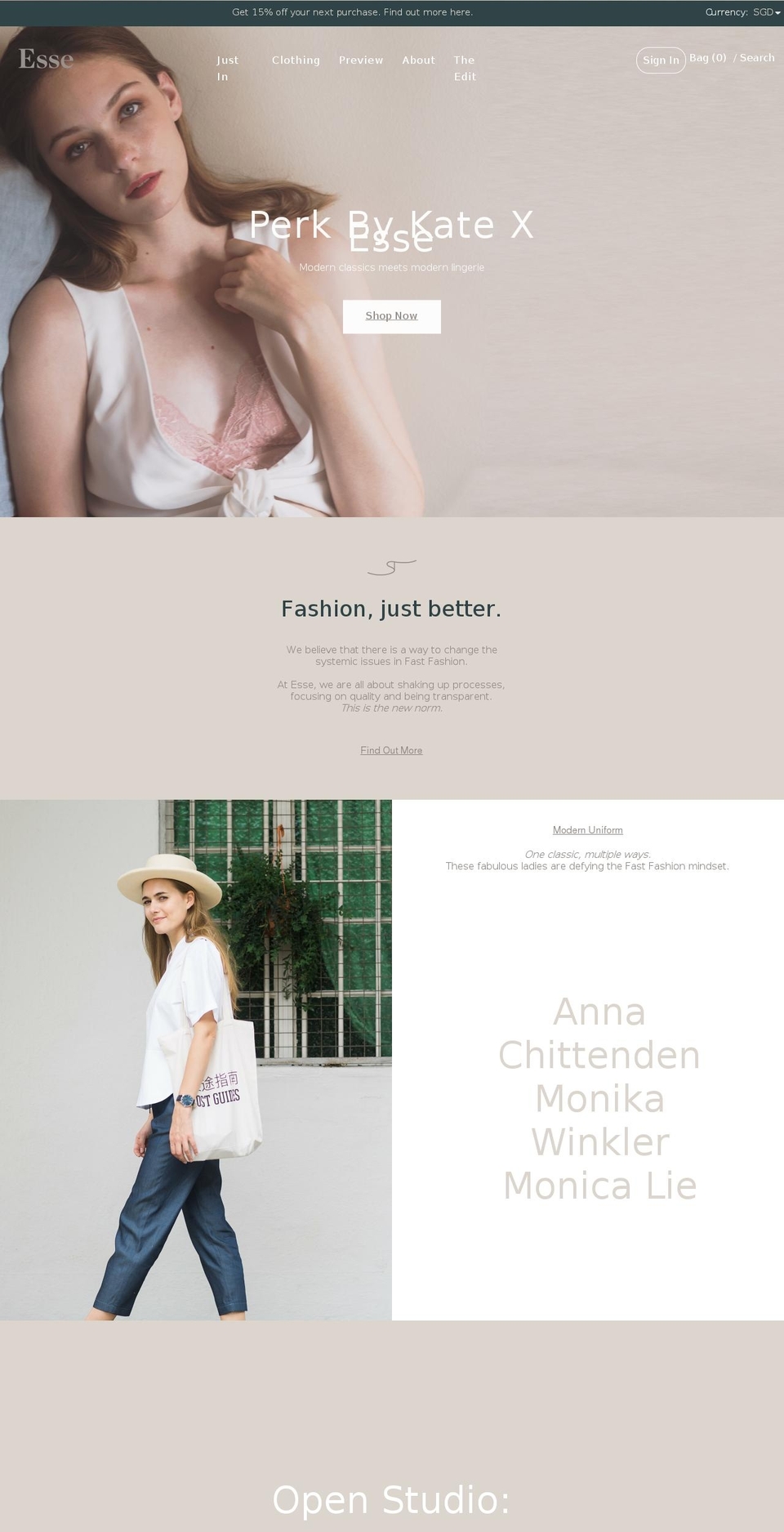 essethelabel.com — Shopify storefront screenshot