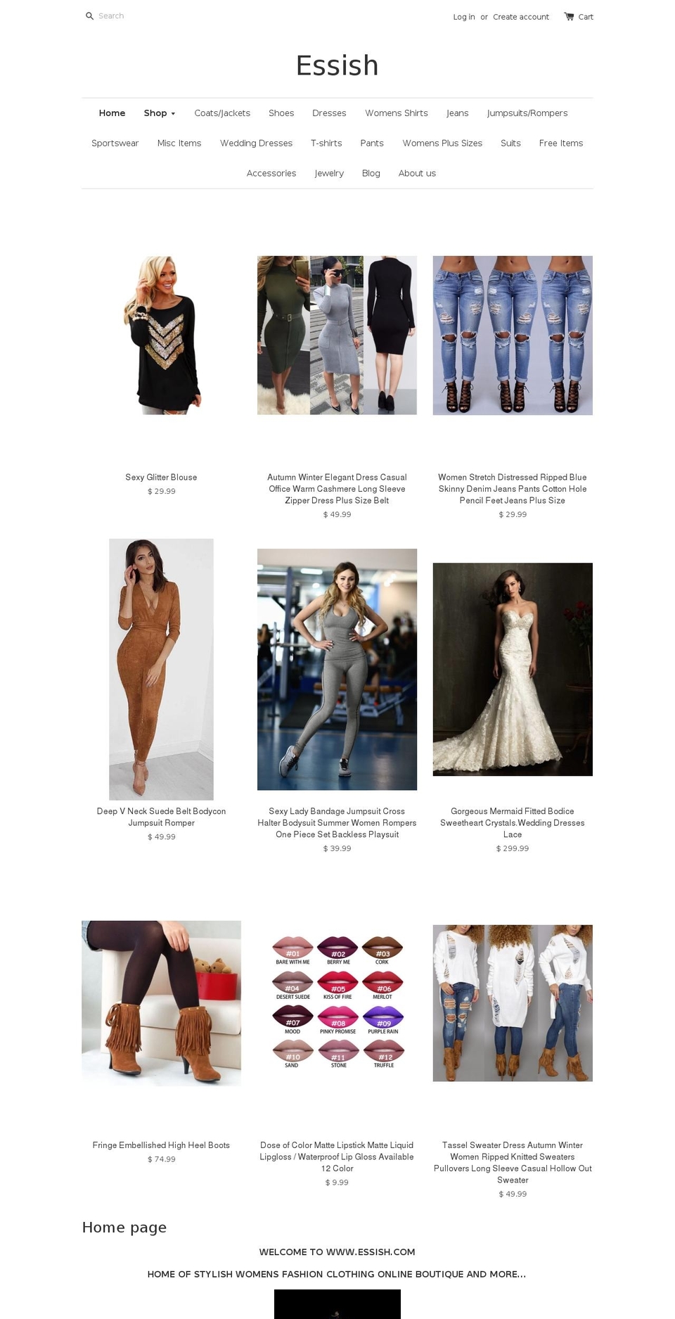 essish.com shopify website screenshot