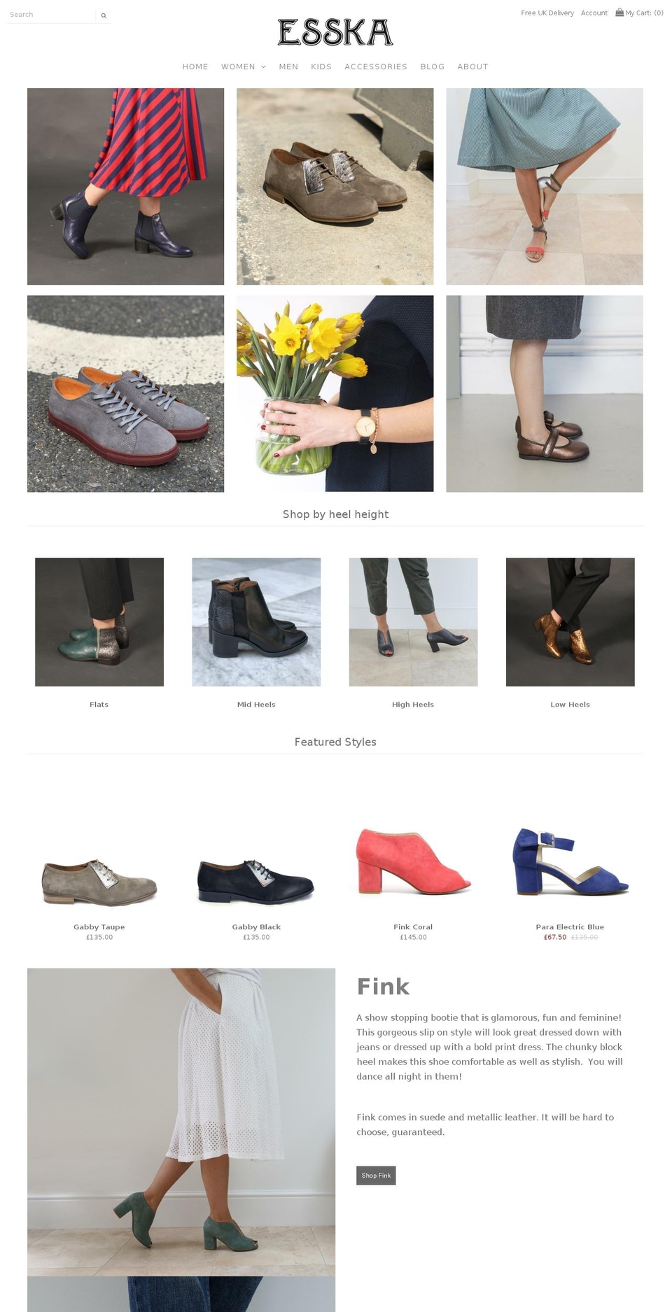 esska.london shopify website screenshot