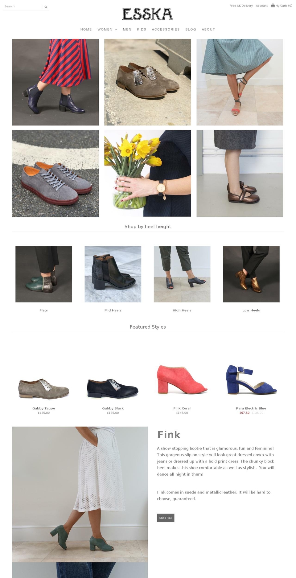 esska.shoes shopify website screenshot