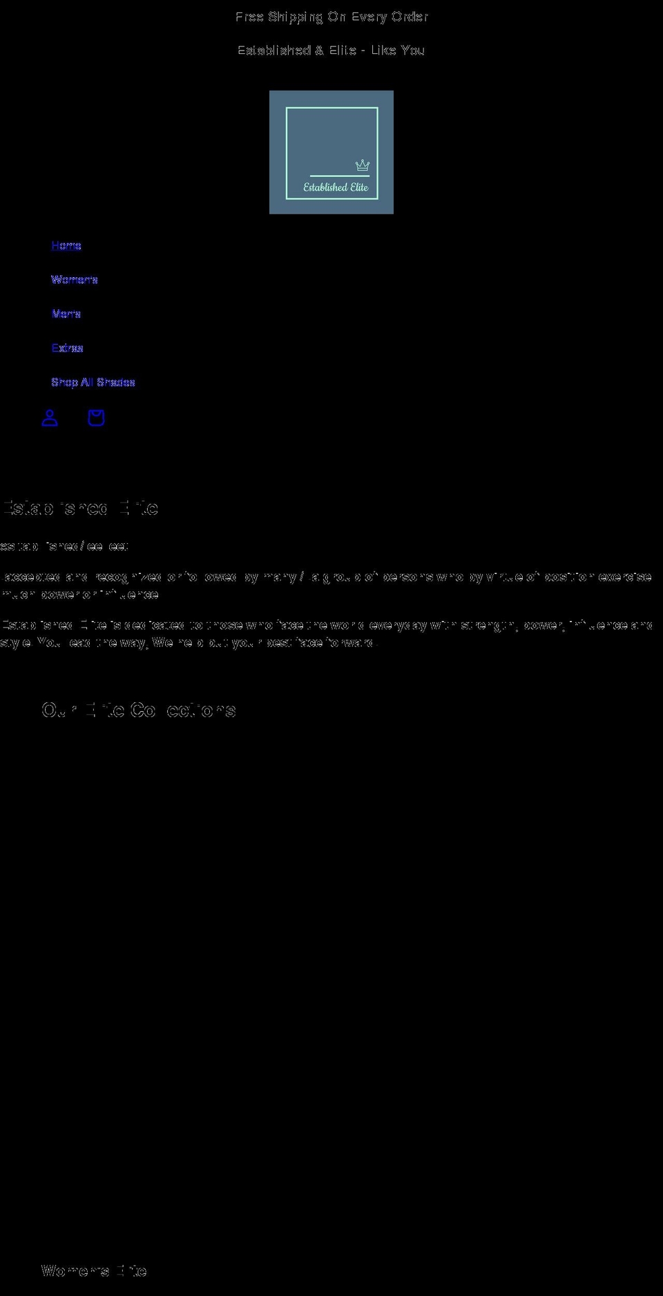establishedelite.com shopify website screenshot