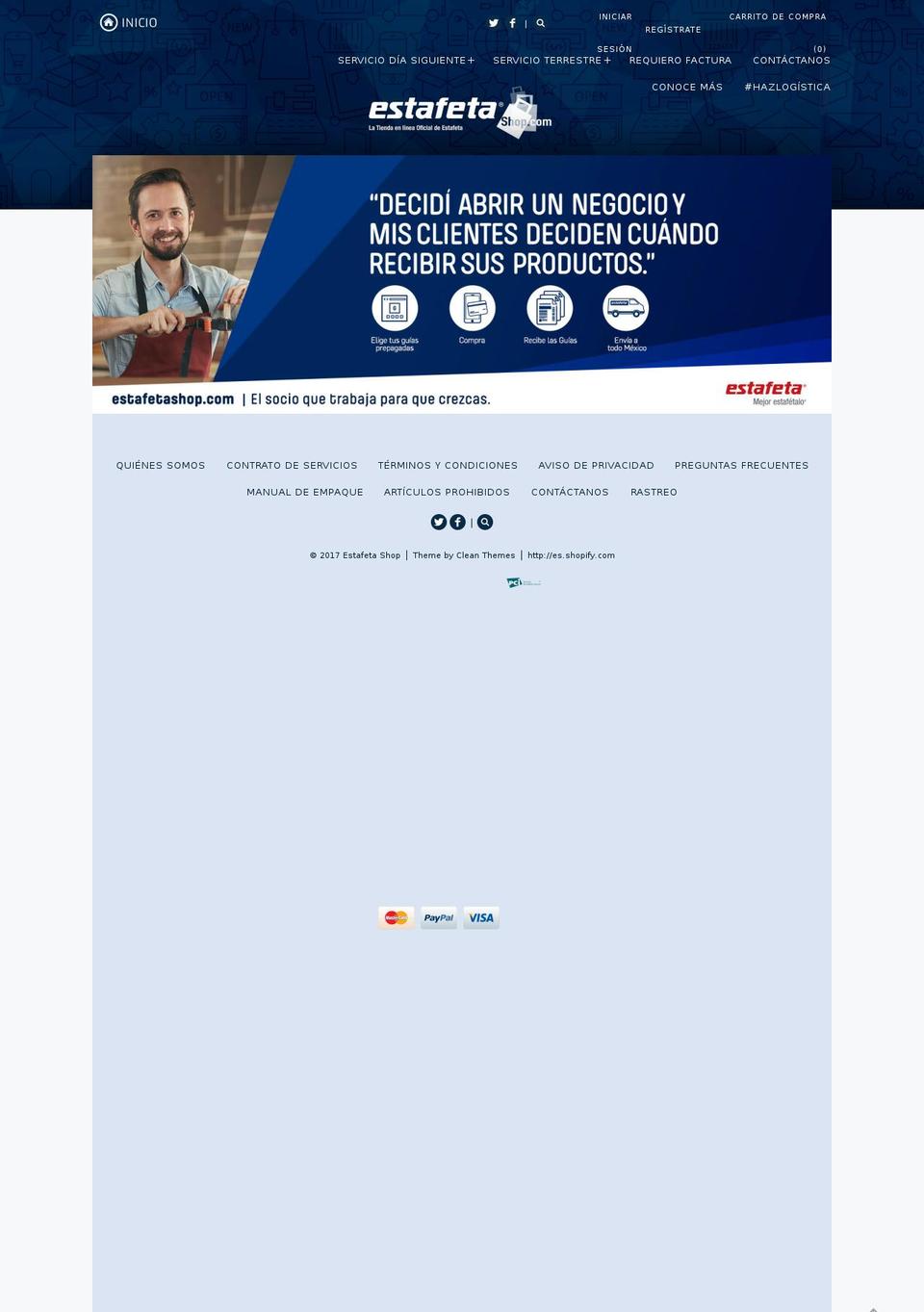 estafetashop.com shopify website screenshot