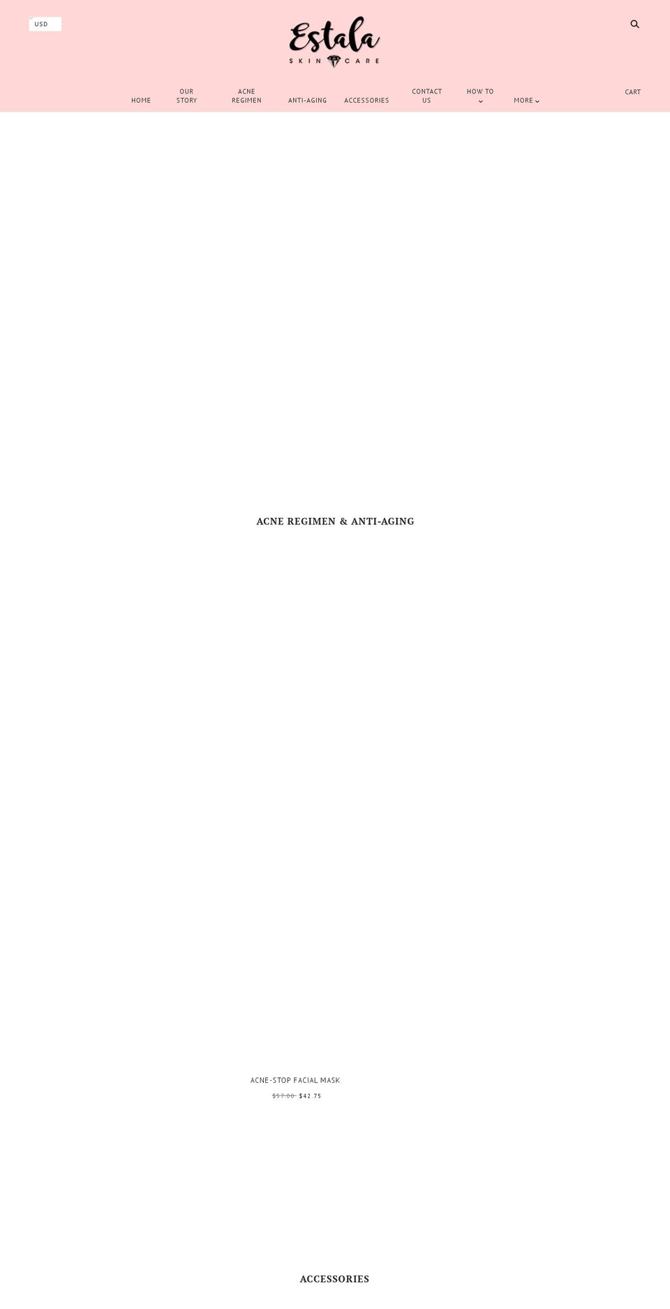 estalaskincare.com shopify website screenshot
