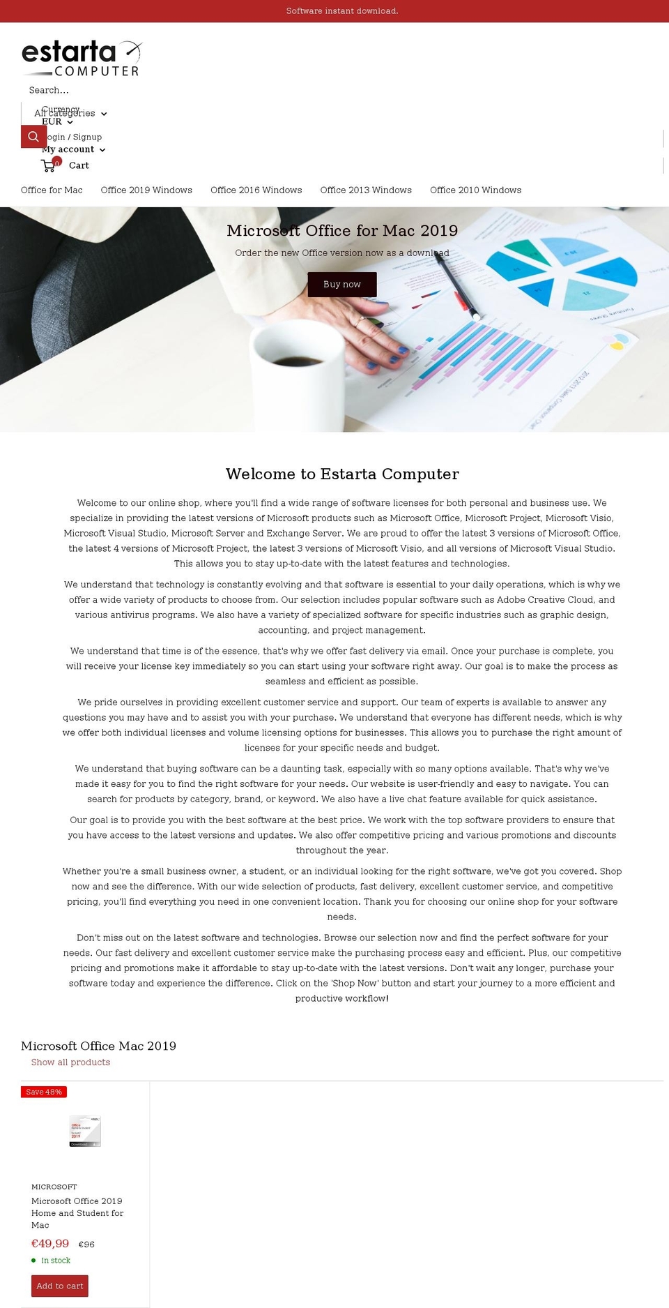 estarta-computer.com shopify website screenshot